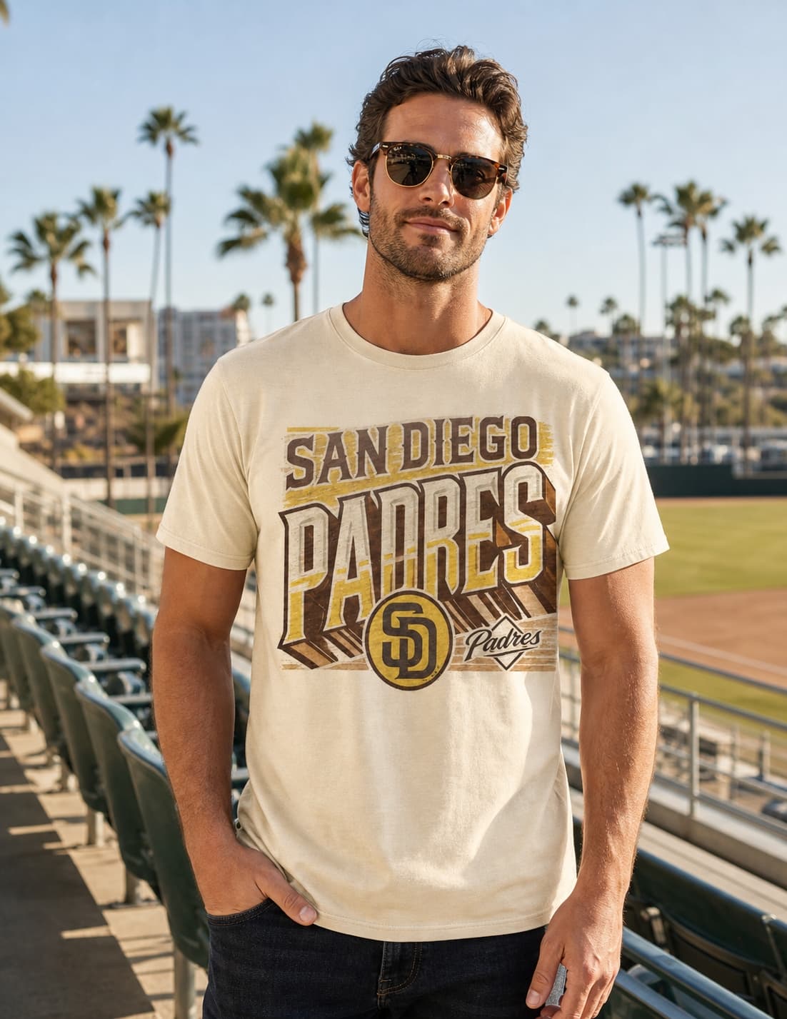 San Diego Padres Exclusive Retro Baseball Team Artwork Shirt