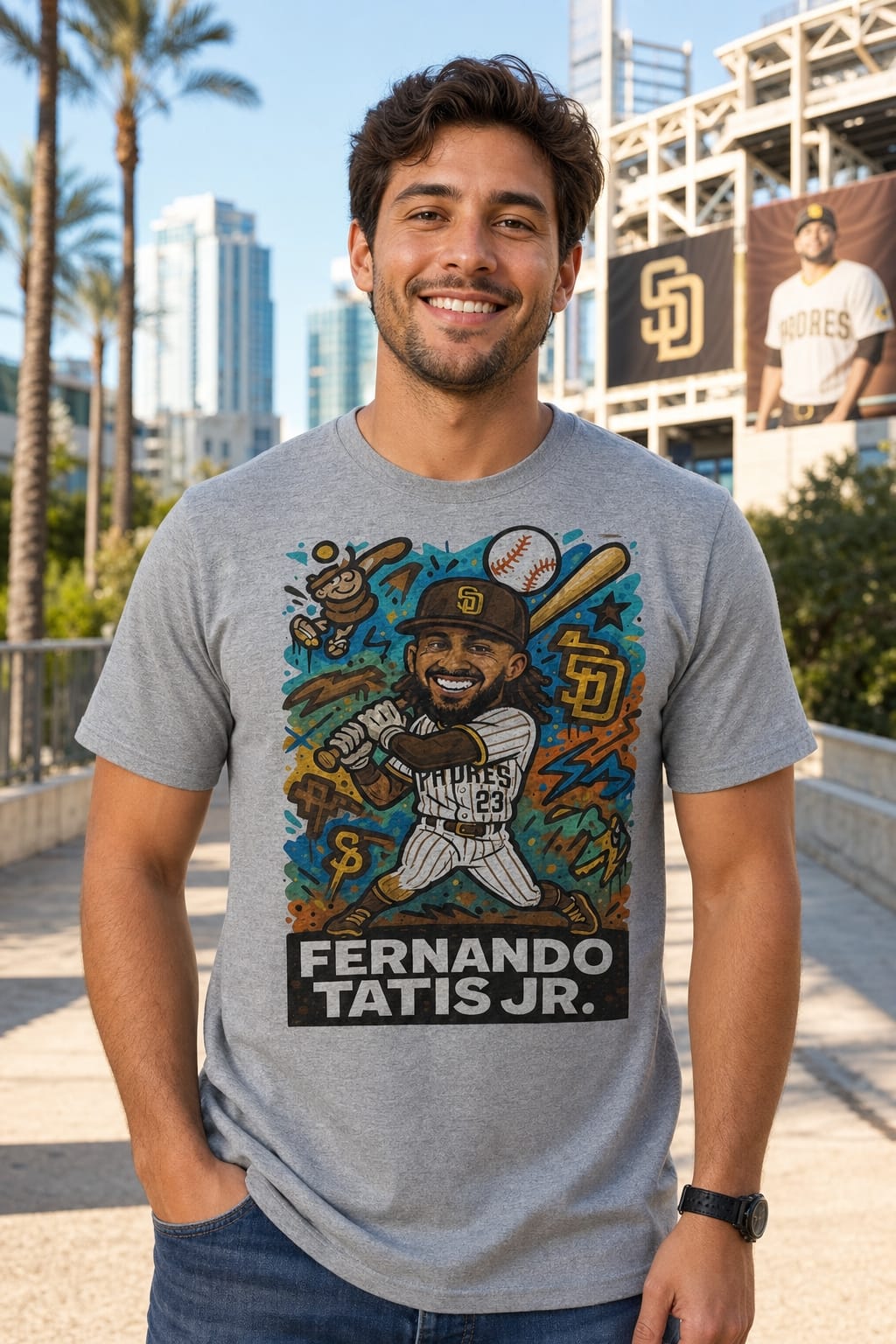 San Diego Padres Fernando Tatis Jr. Exclusive Caricature Baseball Artwork Shirt