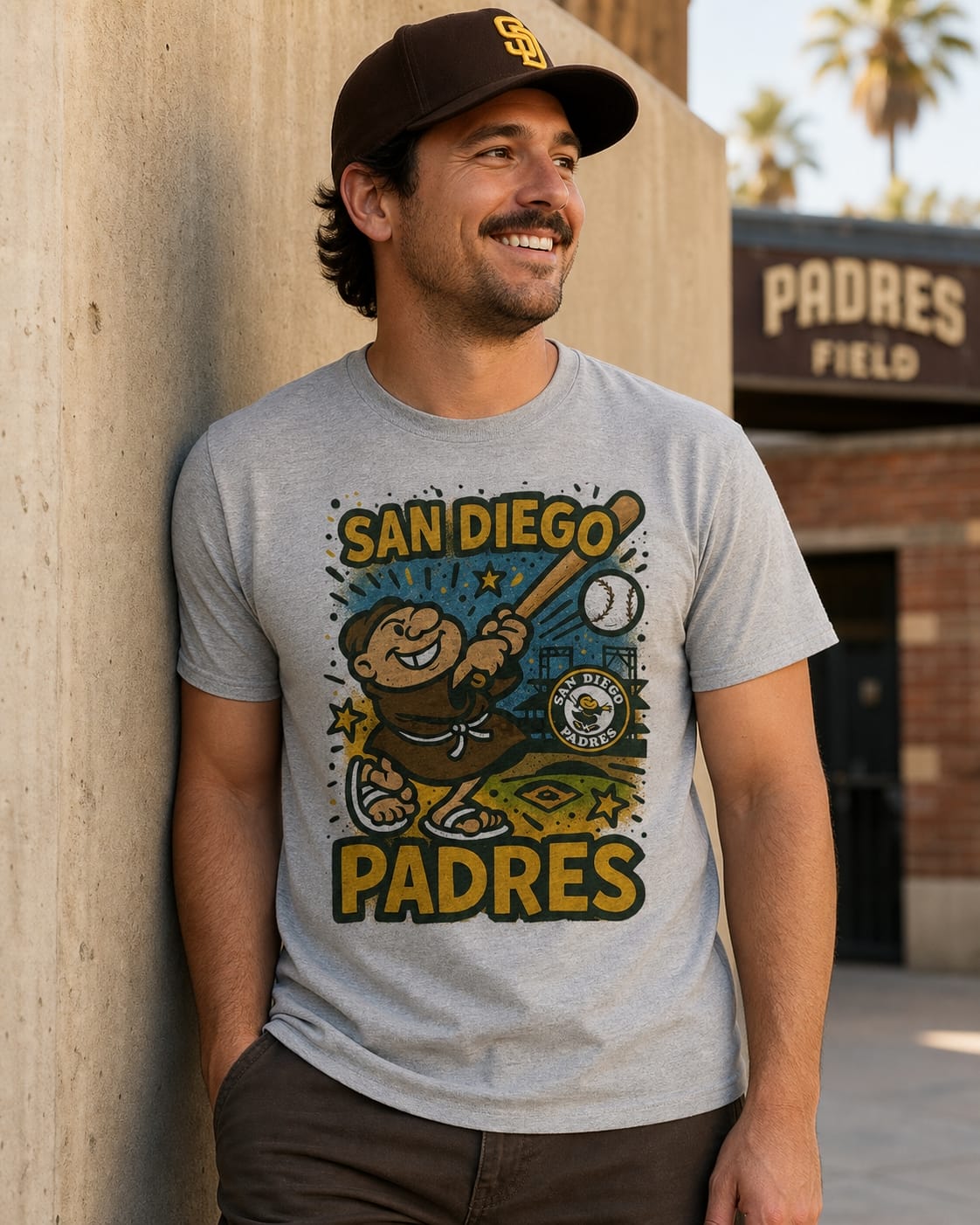 San Diego Padres Graffiti Exclusive Retro Baseball Artwork T-Shirt