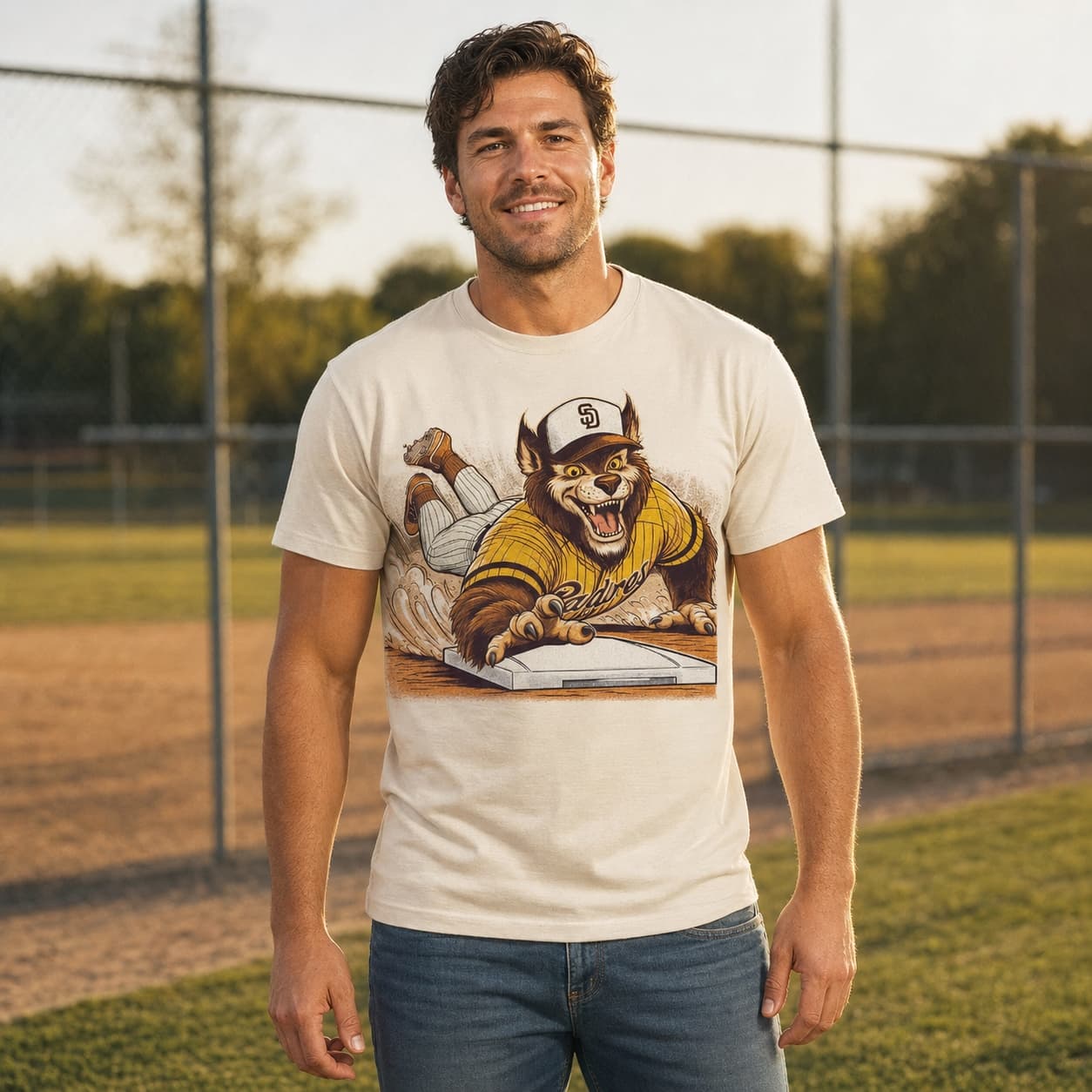 San Diego Padres Retro Baseball Mascot Artwork 1985  Shirt
