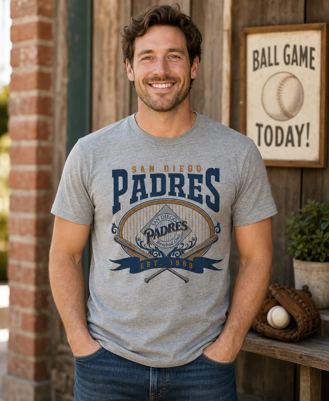 San Diego Padres Retro Baseball T-Shirt