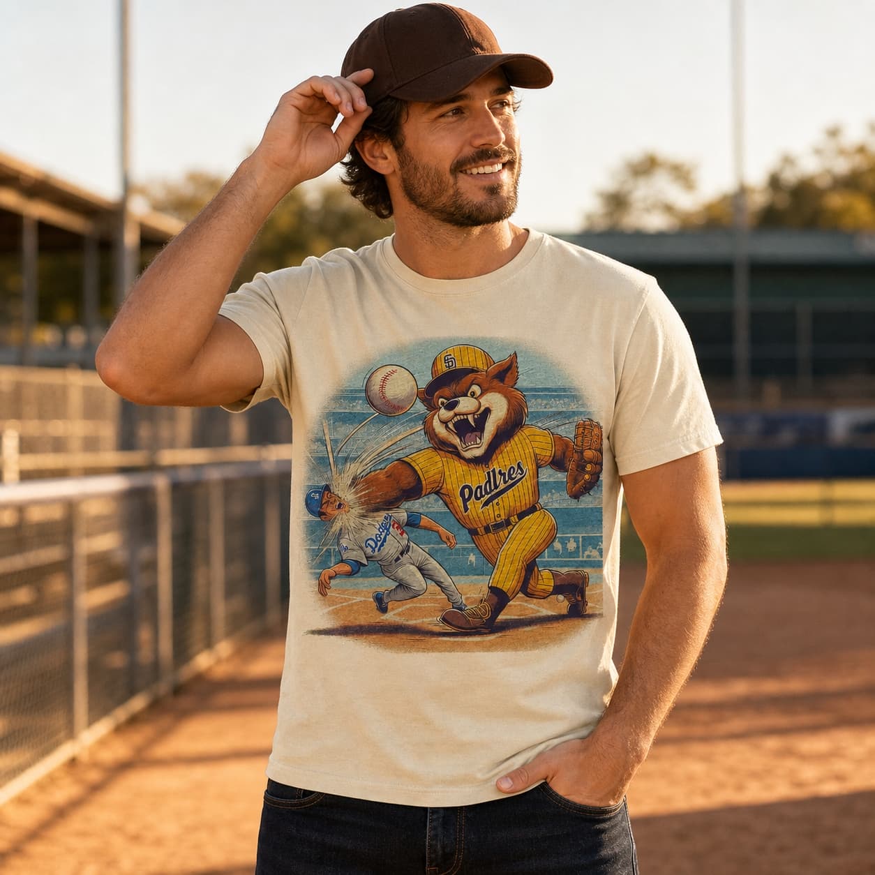 San Diego Padres vs. Los Angeles Dodgers Retro Rivalry Baseball 1994 Artwork Shirt