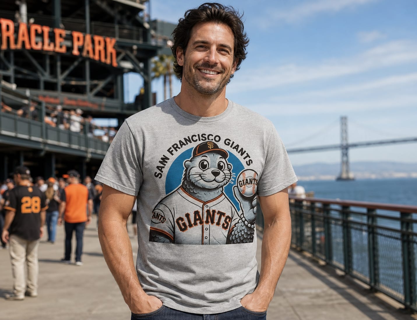San Francisco Giants Exclusive Retro Baseball Mascot Artwork Shirt
