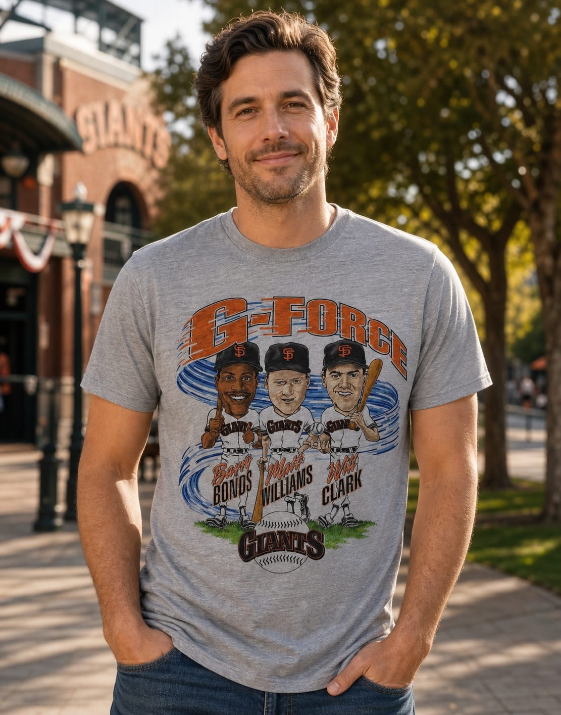 San Francisco Giants G-Force Bonds Clark Retro Baseball T-Shirt