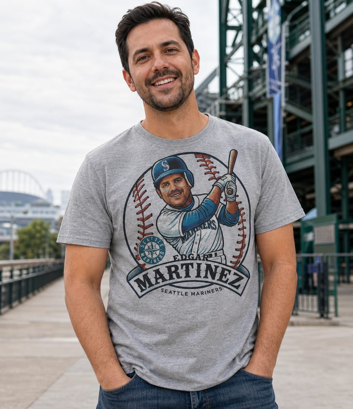 Seattle Mariners Edgar Martinez Exclusive Retro Baseball Artwork Shirt