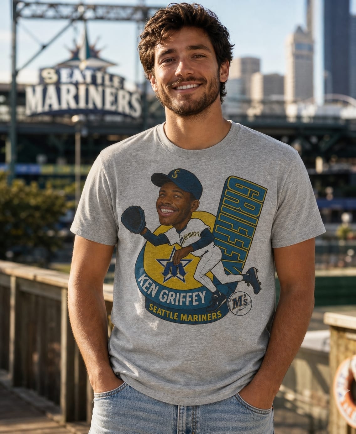 Seattle Mariners Ken Griffey Jr. Retro Baseball Rookie 1989 Artwork T-Shirt