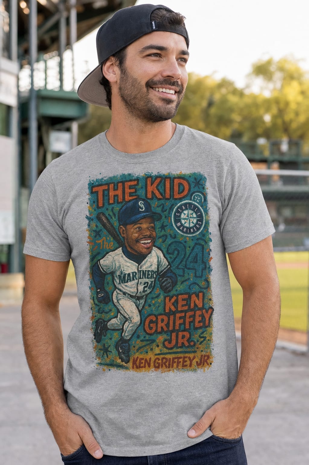 Seattle Mariners Ken Griffey Jr. The Kid Exclusive Caricature Baseball Artwork Shirt