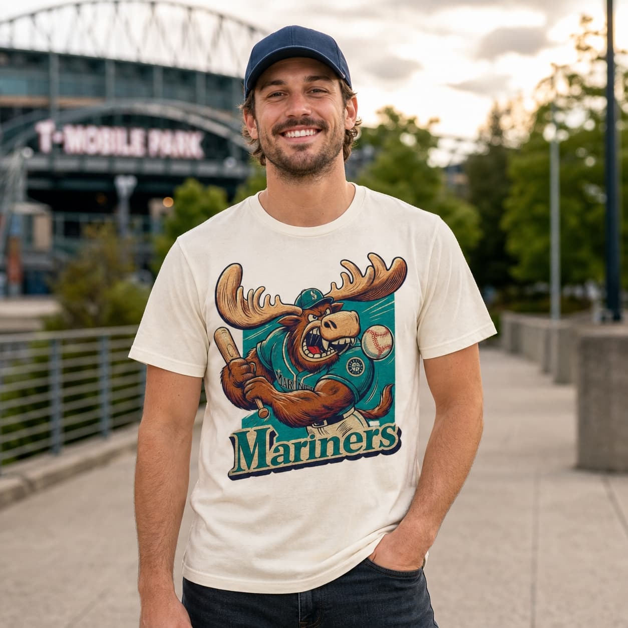 Seattle Mariners Retro Baseball Mascot Mania 1993 Artwork Shirt