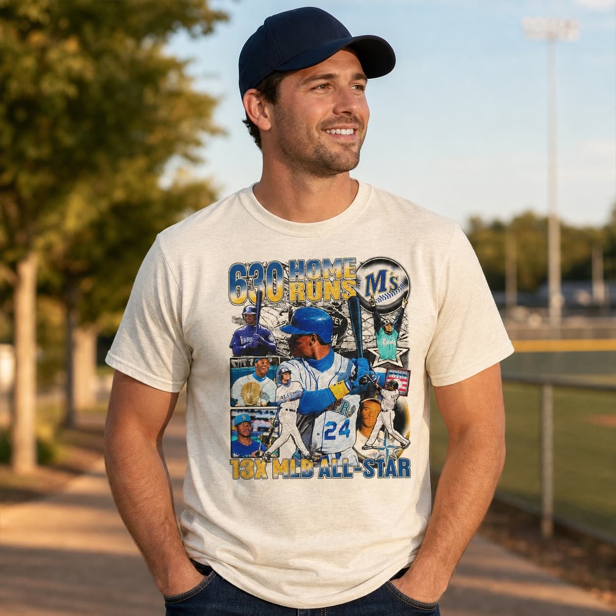 Seattle Mariners Retro Ken Griffey Jr. Baseball 1993 Artwork Shirt