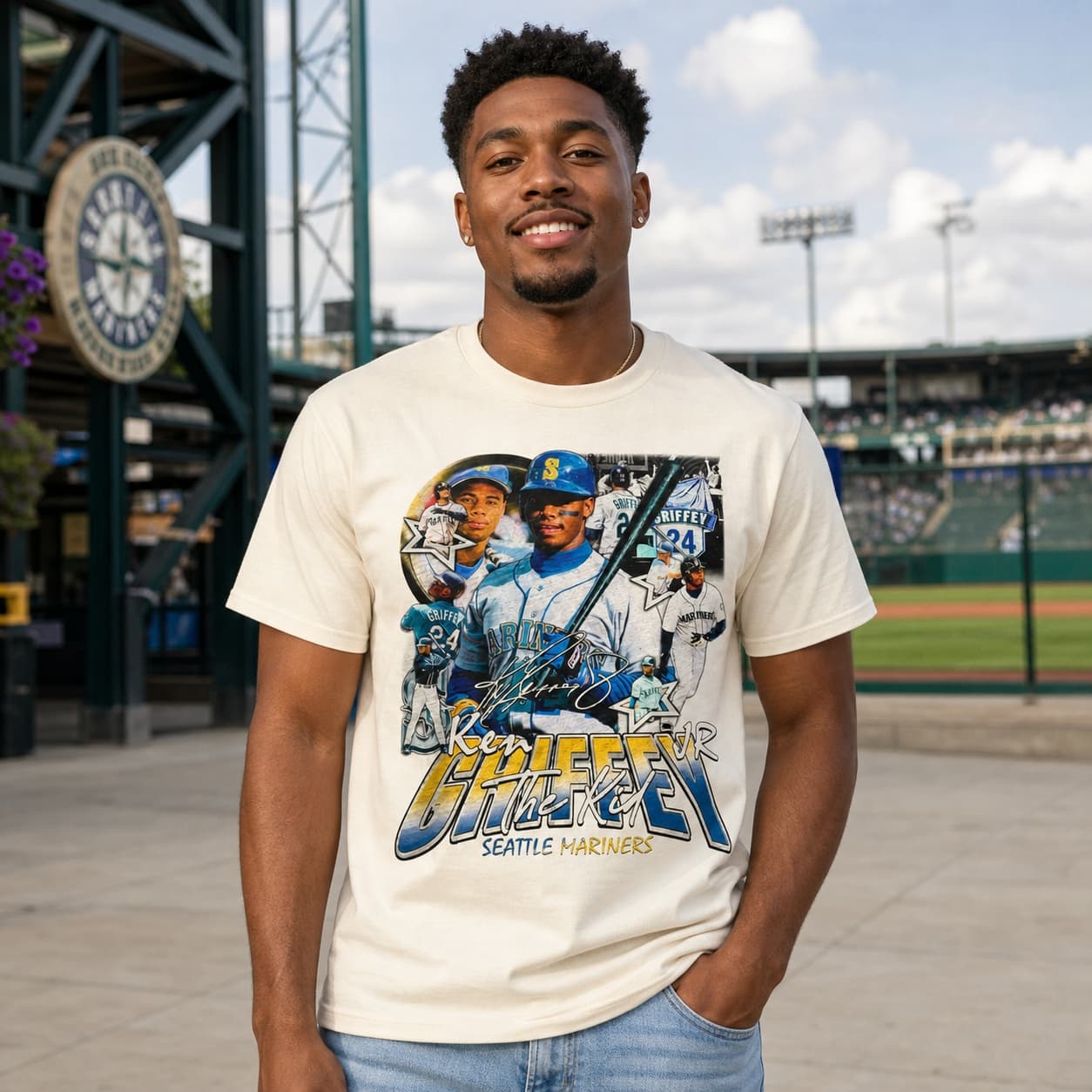 Seattle Mariners Retro Ken Griffey Jr. Baseball 1994 Artwork Shirt