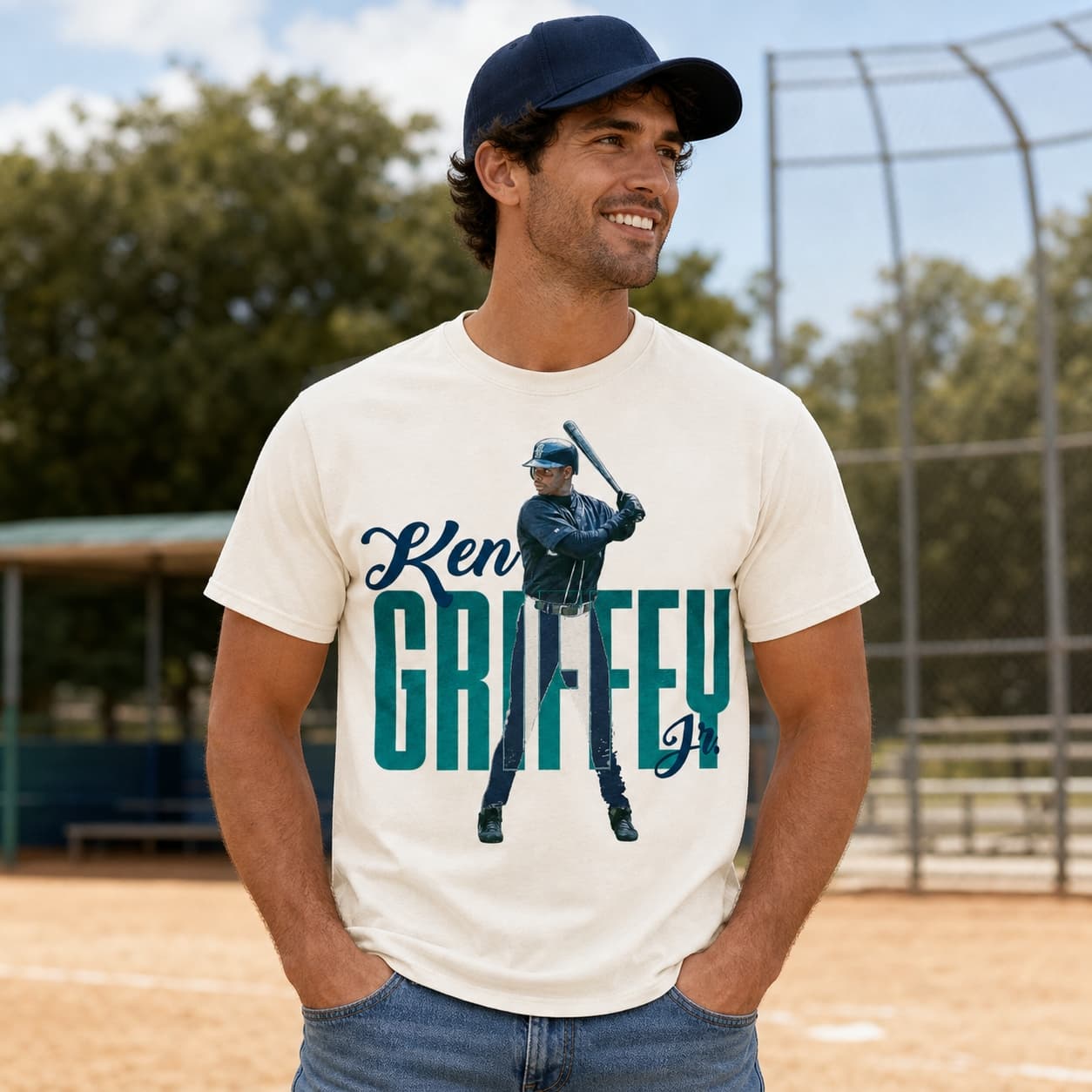 Seattle Mariners Retro Ken Griffey Jr. Baseball 1996 Artwork Shirt
