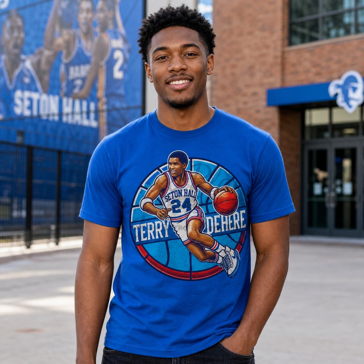 Seton Hall Pirates Terry Dehere Exclusive Retro March Madness Basketball Shirt