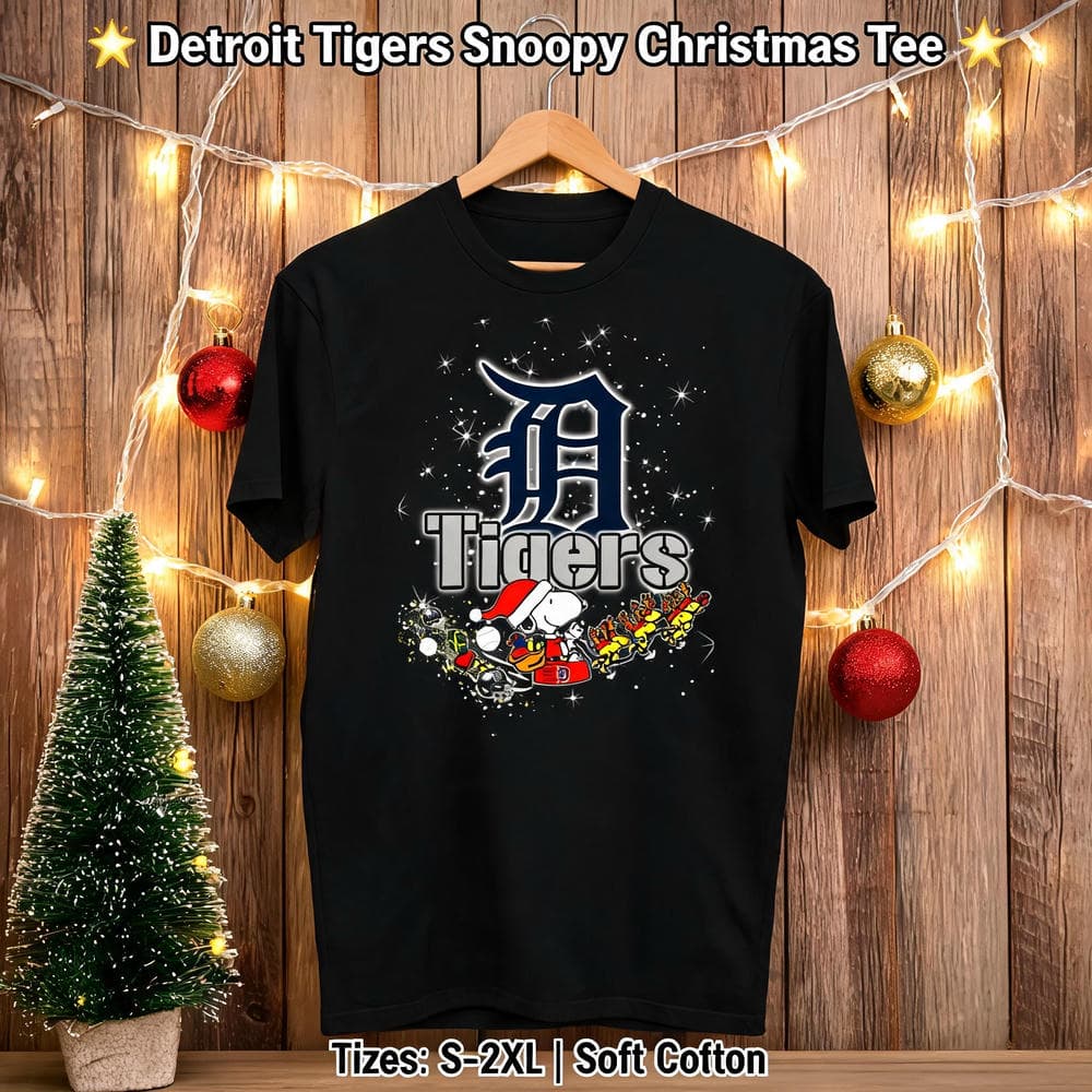 Snoopy Christmas Detroit Tigers T Shirts