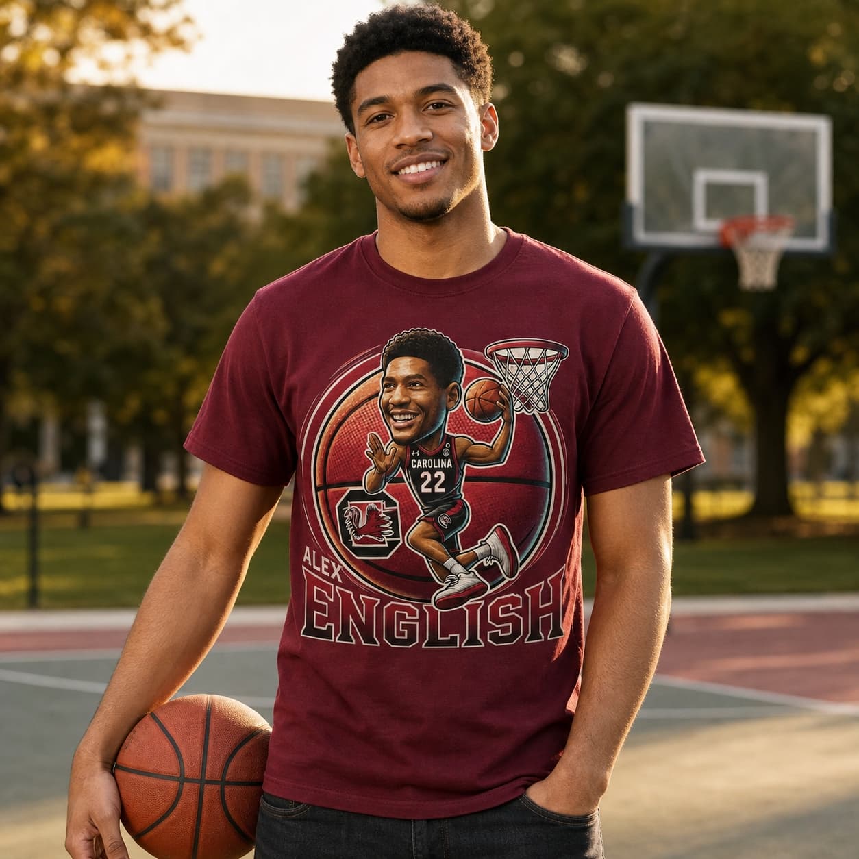 South Carolina Gamecocks Alex English Exclusive Retro March Madness Basketball Shirt