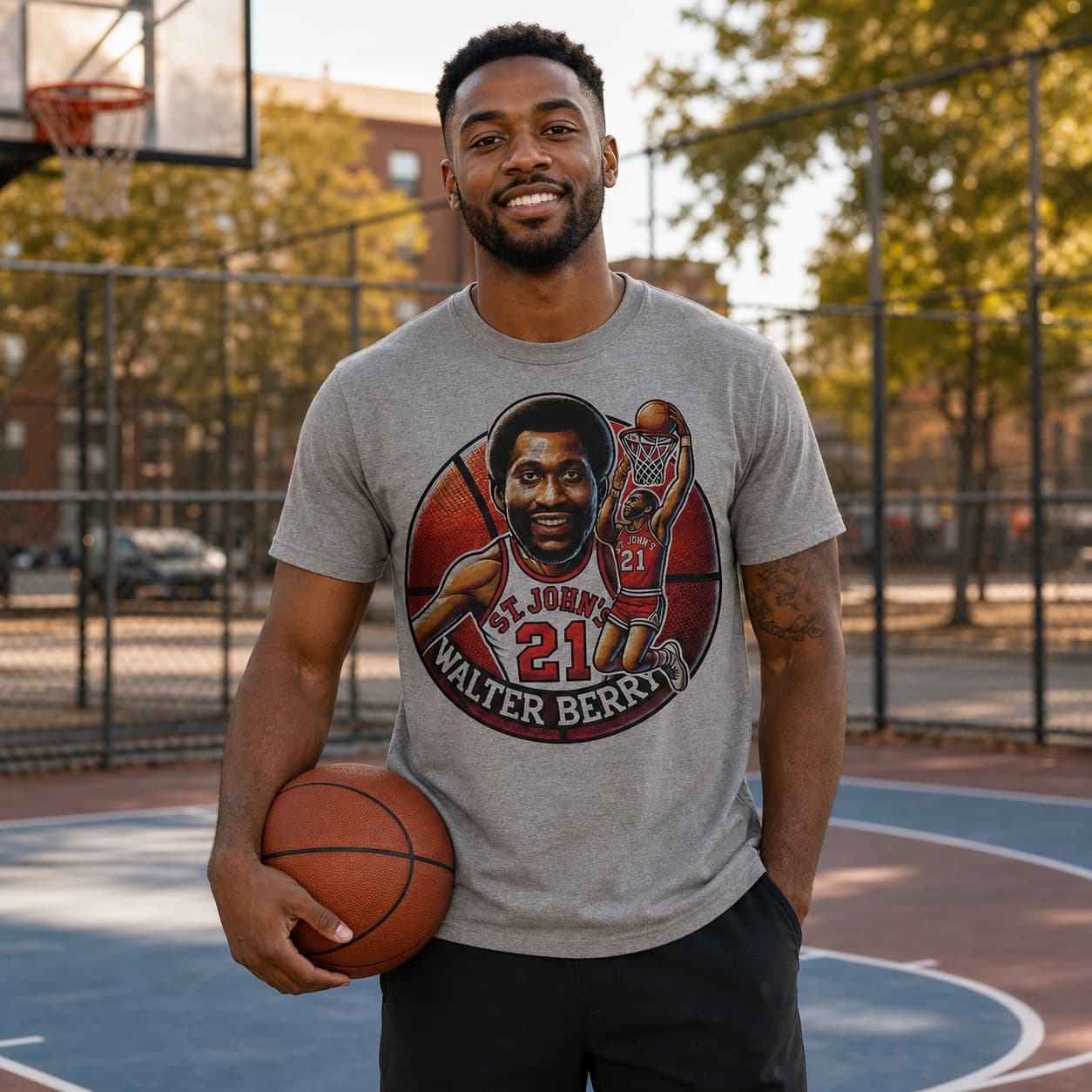 St. John’s Red Storm Walter Berry Exclusive Retro March Madness Basketball Redmen Shirt