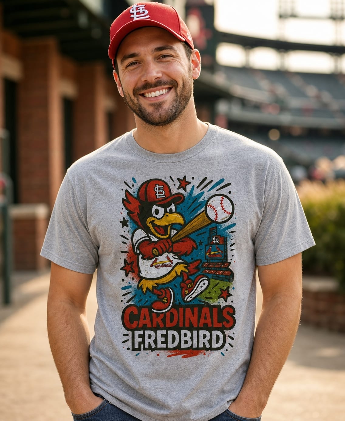 St. Louis Cardinals Graffiti Exclusive Retro Baseball Artwork T-Shirt