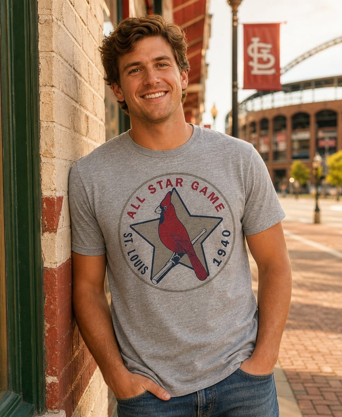 St. Louis Cardinals Retro All Star Game Baseball 1940 Artwork T-Shirt