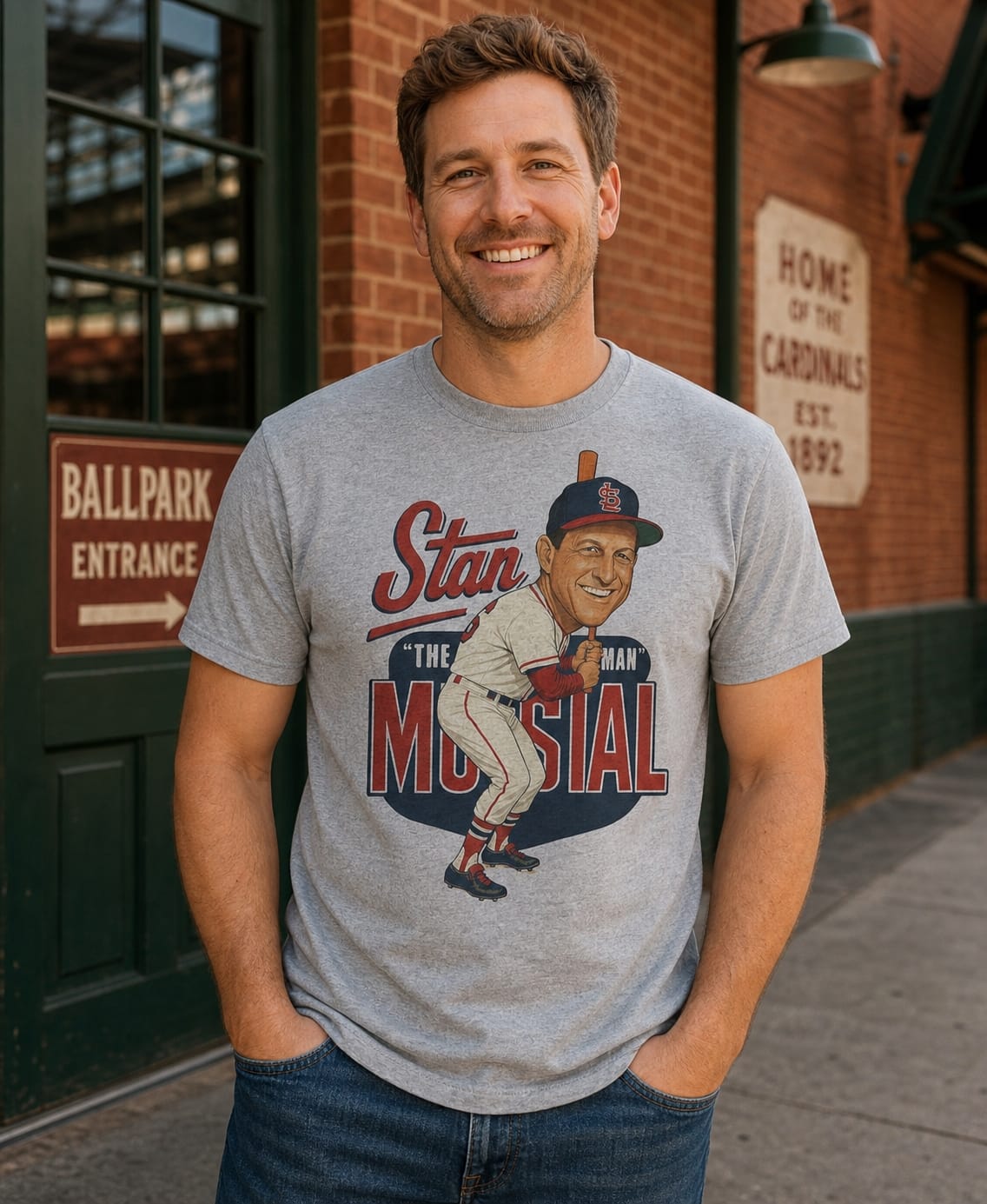 St. Louis Cardinals Retro Stan The Man Musial Baseball 1951 Artwork T-Shirt