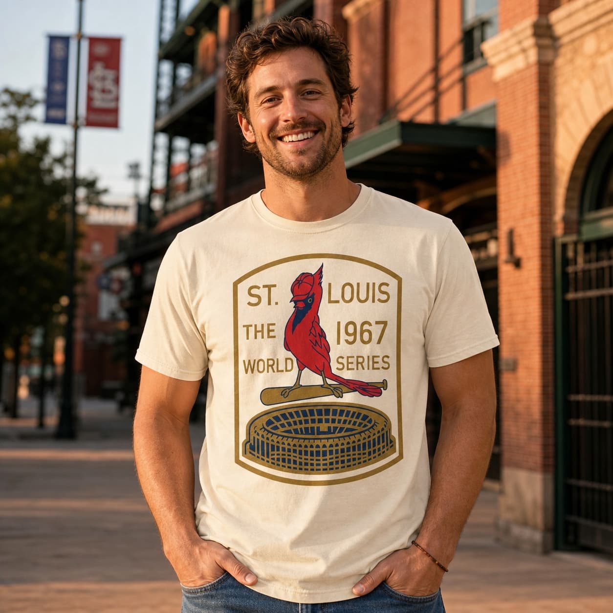 St. Louis Cardinals Retro World Series Baseball 1967 Artwork Shirt