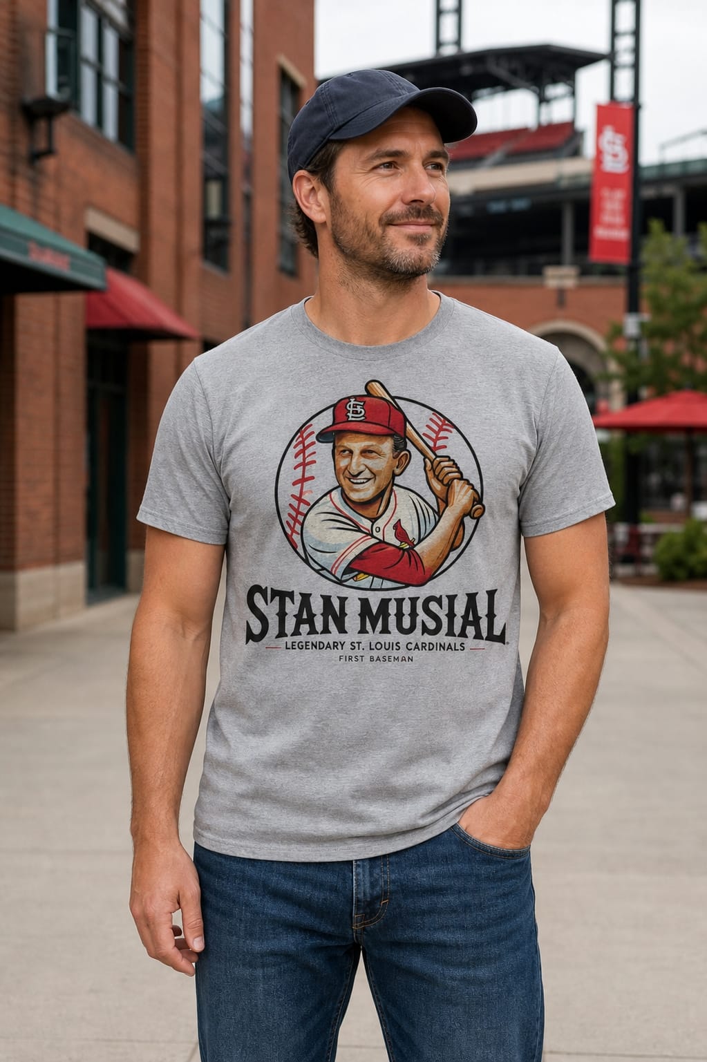 St. Louis Cardinals Stan Musial Threads Exclusive Retro Baseball Artwork Shirt