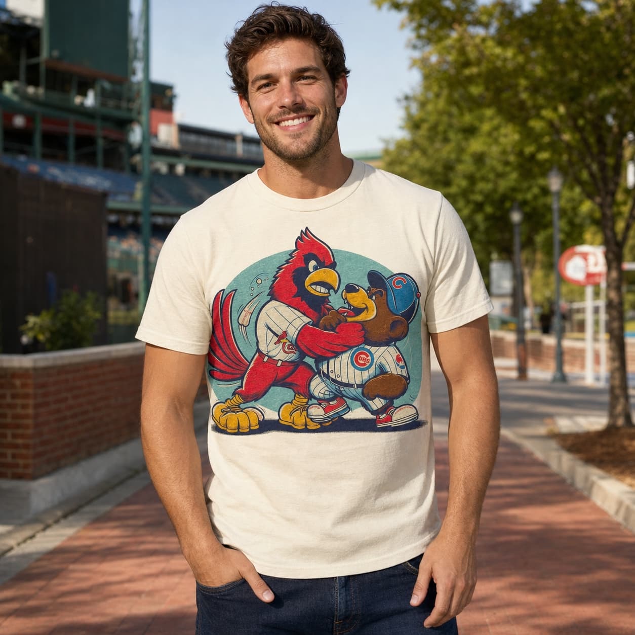 St. Louis Cardinals vs. Chicago Cubs Retro Rivalry Baseball 1983 Artwork Shirt