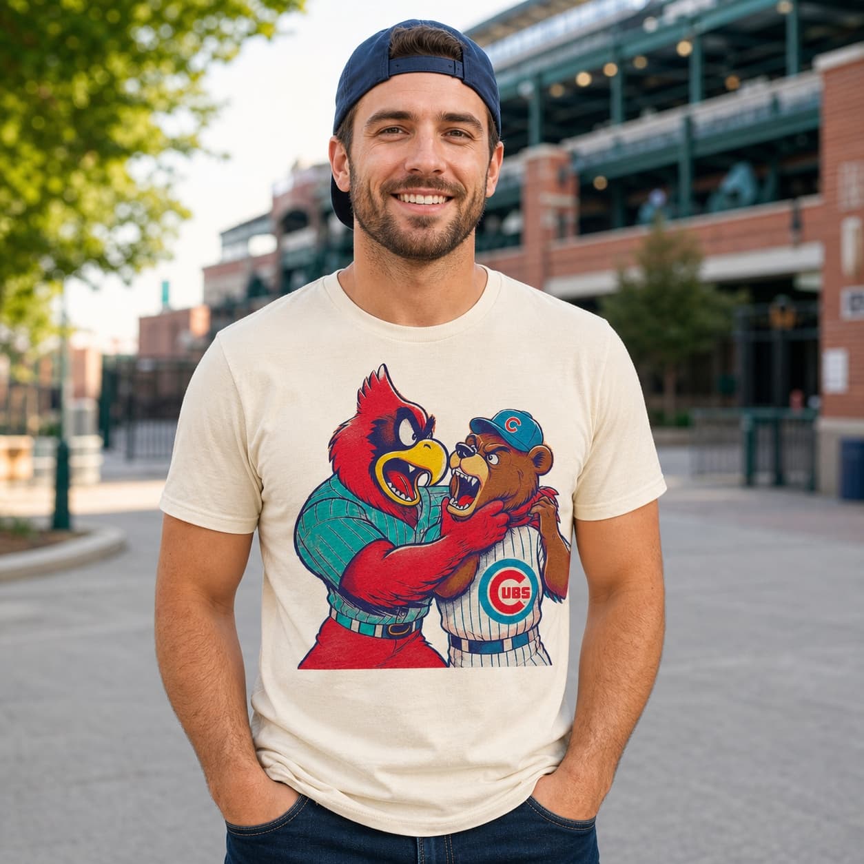 St. Louis Cardinals vs. Chicago Cubs Retro Rivalry Baseball 1986 Artwork Shirt