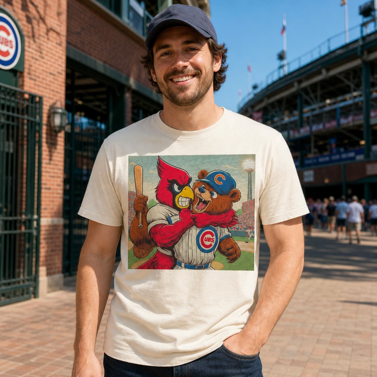 St. Louis Cardinals vs. Chicago Cubs Retro Rivalry Baseball 2002 Artwork Shirt