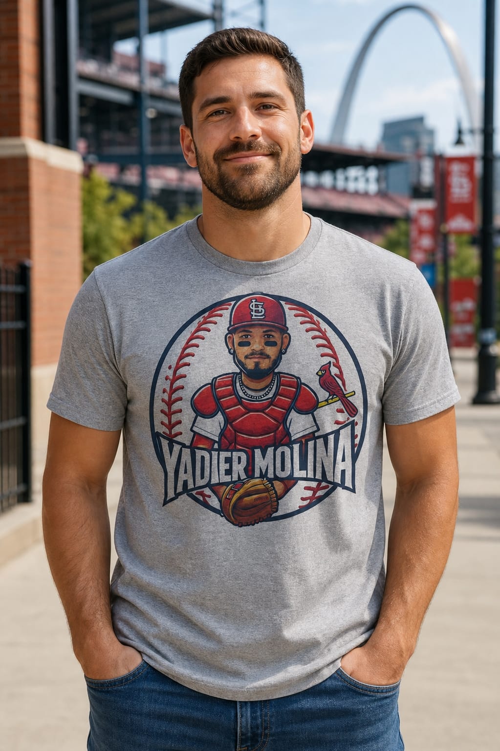 St. Louis Cardinals Yadier Molina Exclusive Retro Baseball Artwork Shirt