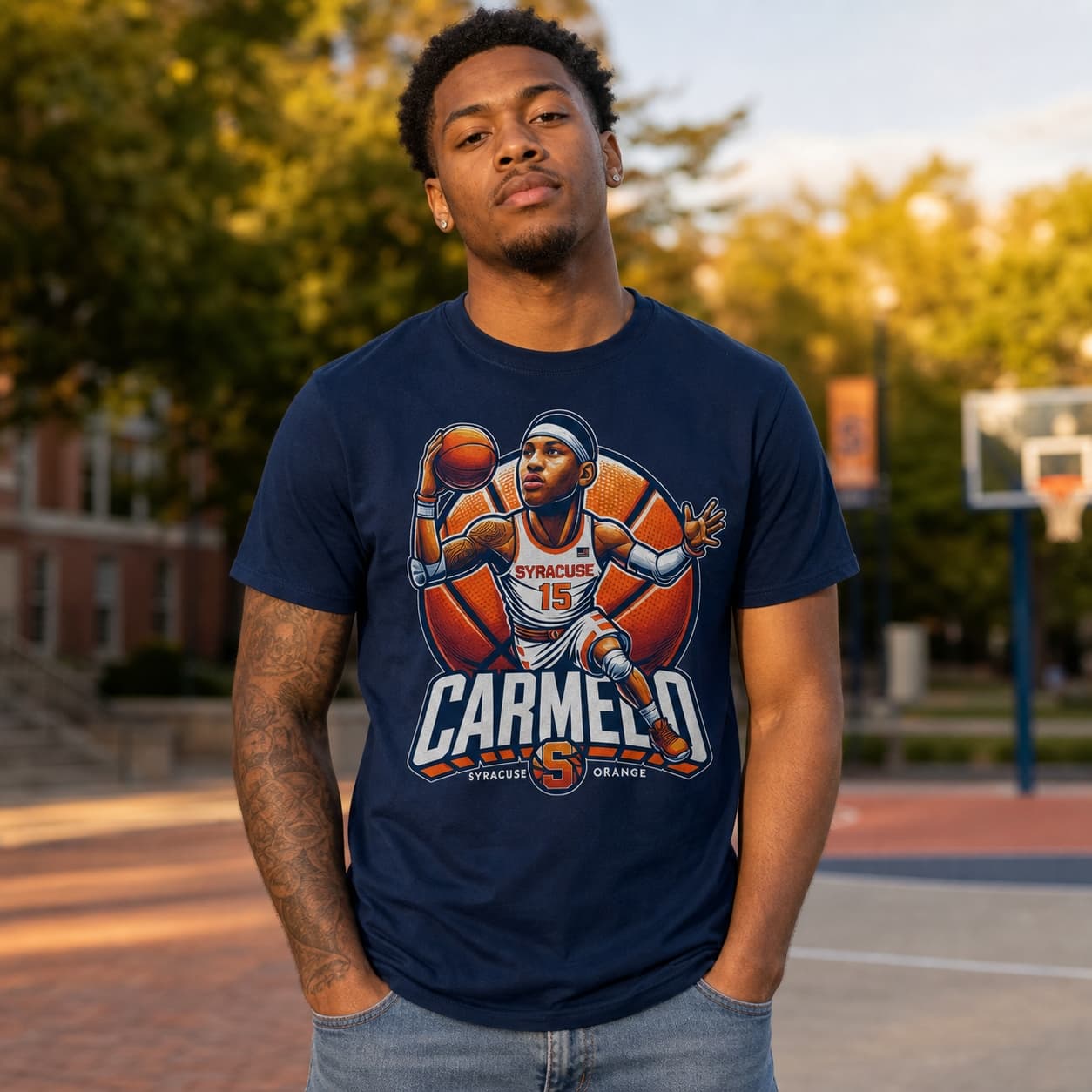Syracuse Orange Carmelo Anthony Exclusive Retro March Madness Basketball Shirt