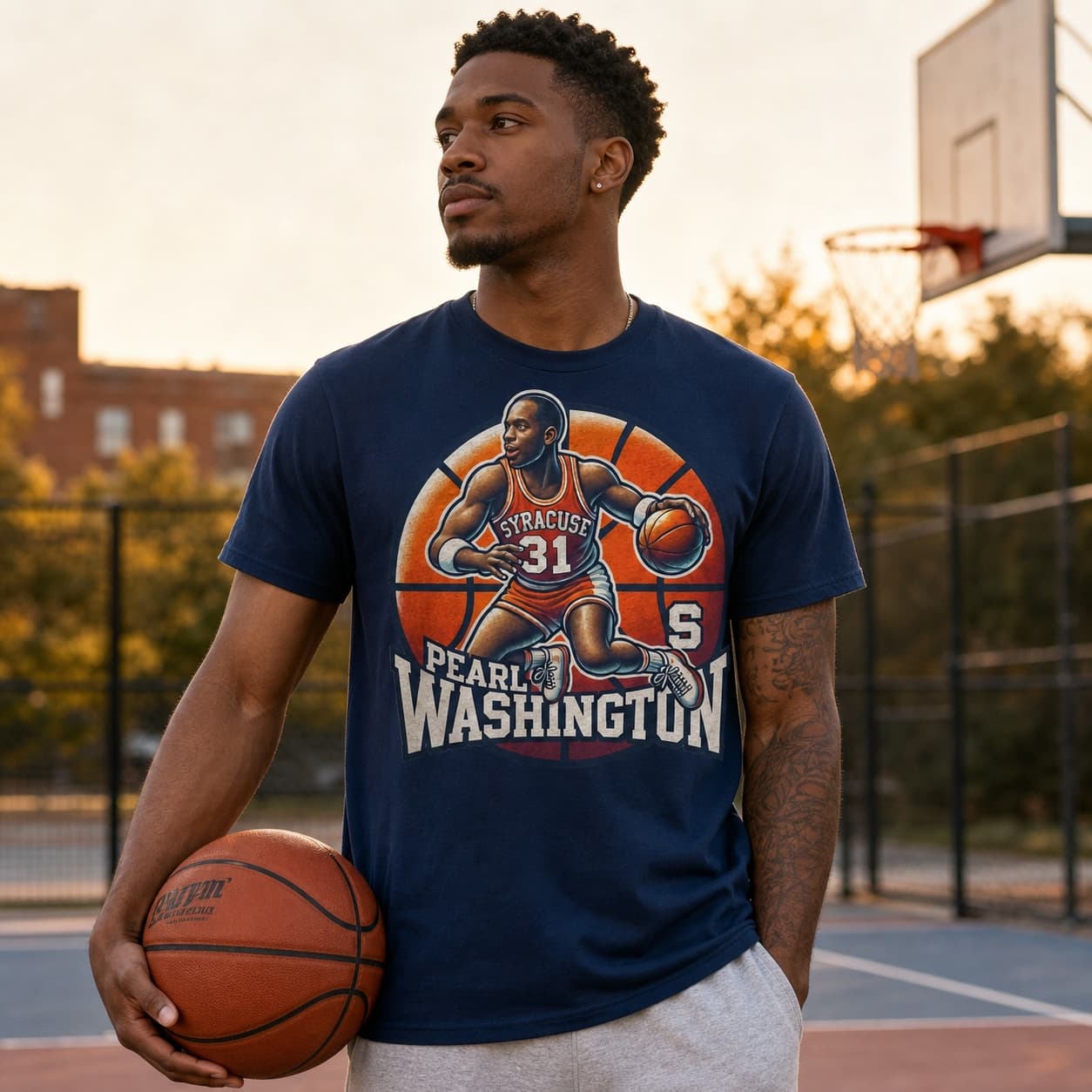 Syracuse Orange Pearl Washington Exclusive Retro March Madness Basketball Shirt