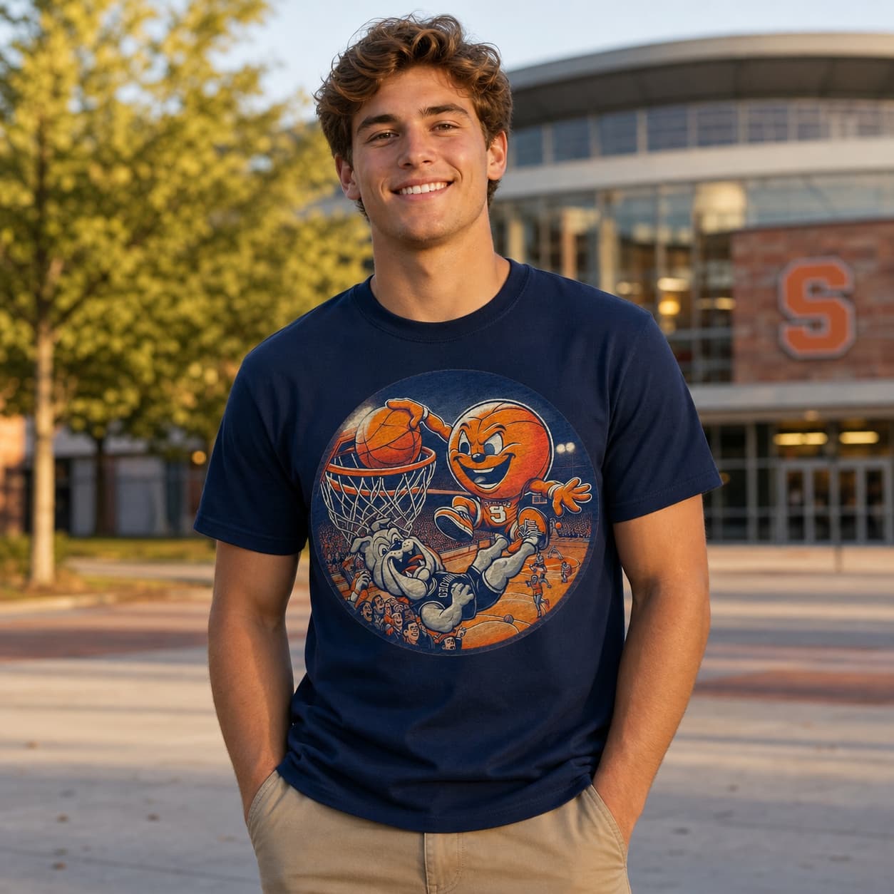Syracuse Orange vs. Georgetown Hoyas Retro Rivalry Basketball 1985 Shirt