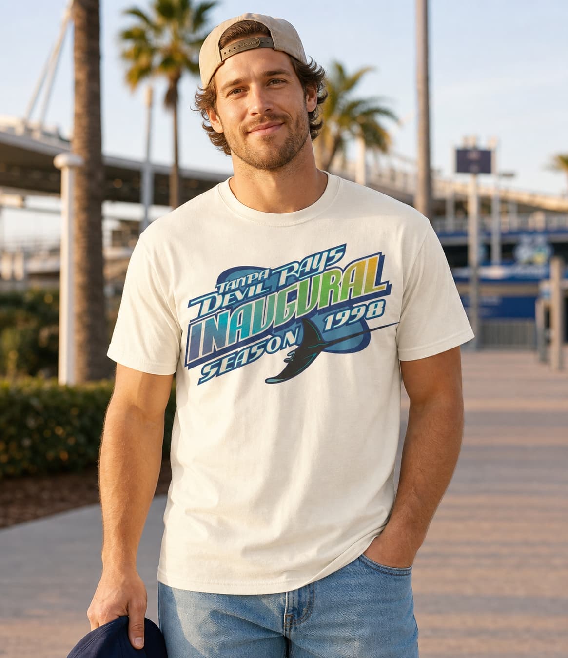 Tampa Bay Devil Rays Retro Baseball Inaugural 1998 Artwork Shirt