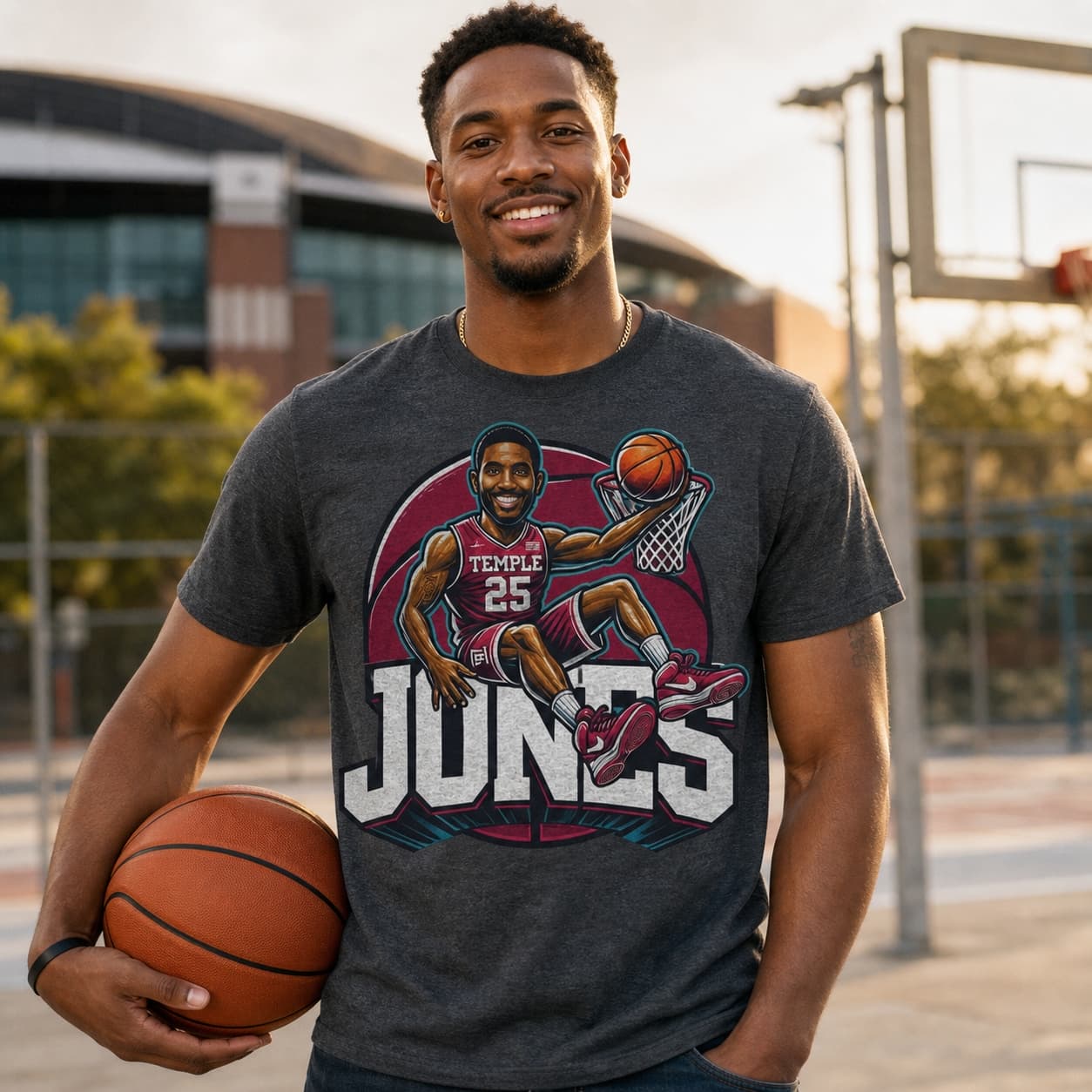 Temple Owls Eddie Jones Exclusive Retro March Madness Basketball Shirt