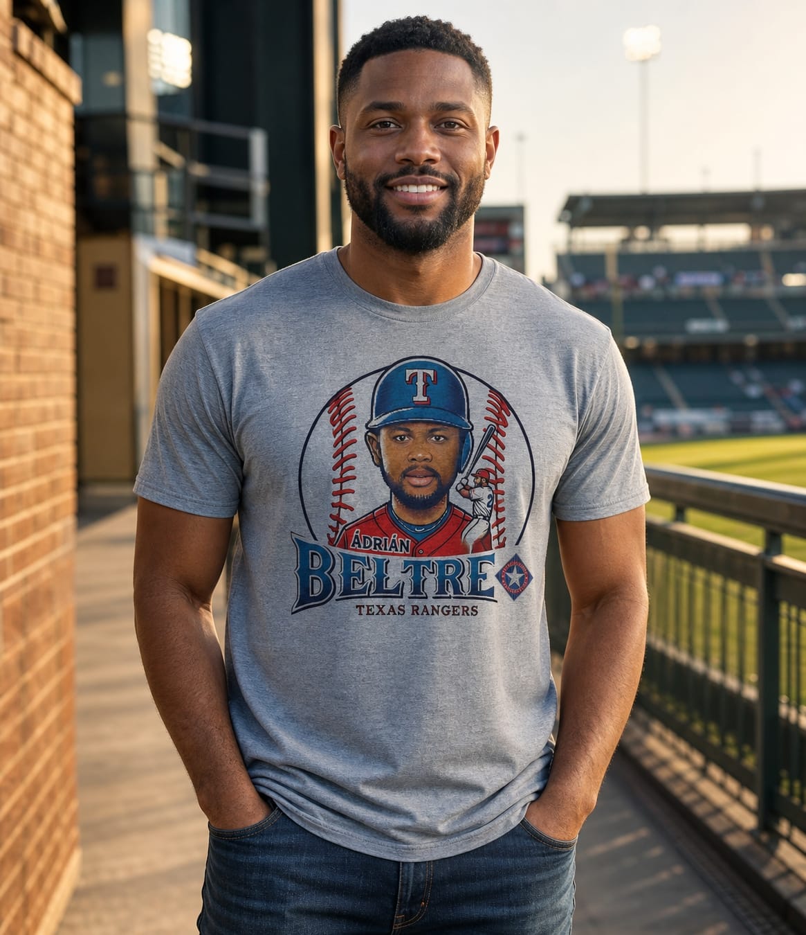Texas Rangers Adrian Beltre Exclusive Retro Baseball Artwork Shirt