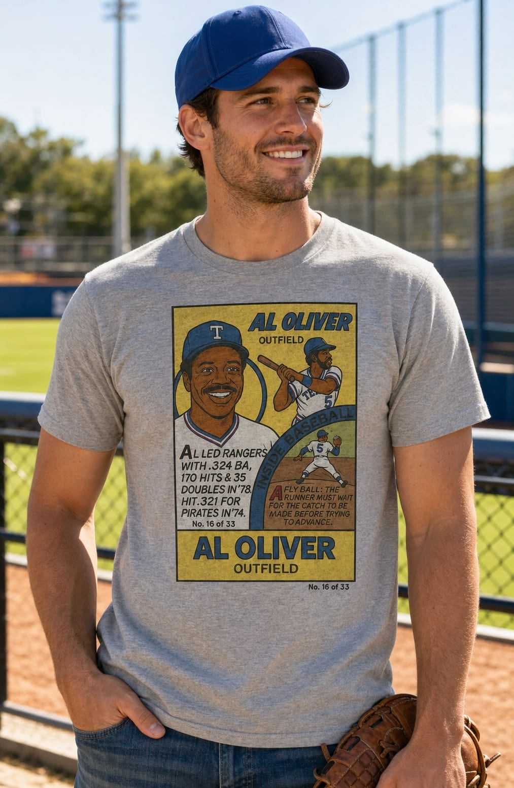 Texas Rangers Al Oliver Exclusive Retro Baseball 1979 Artwork Shirt