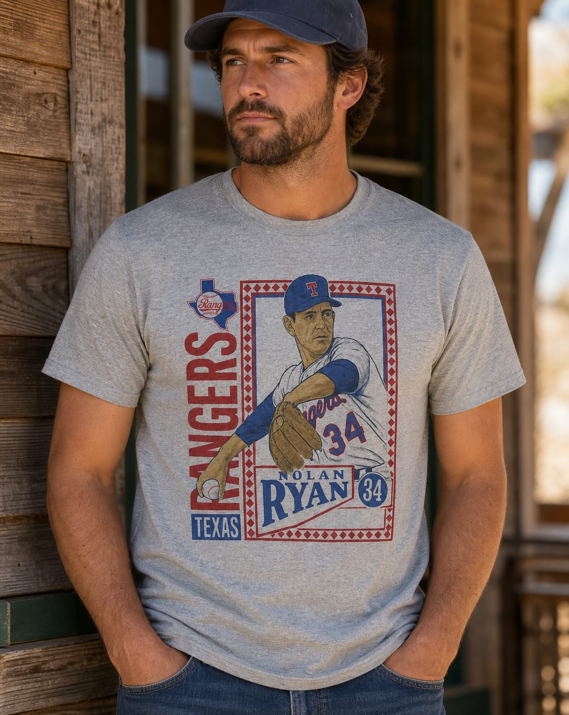 Texas Rangers Nolan Ryan Retro Baseball 1991 Artwork Shirt