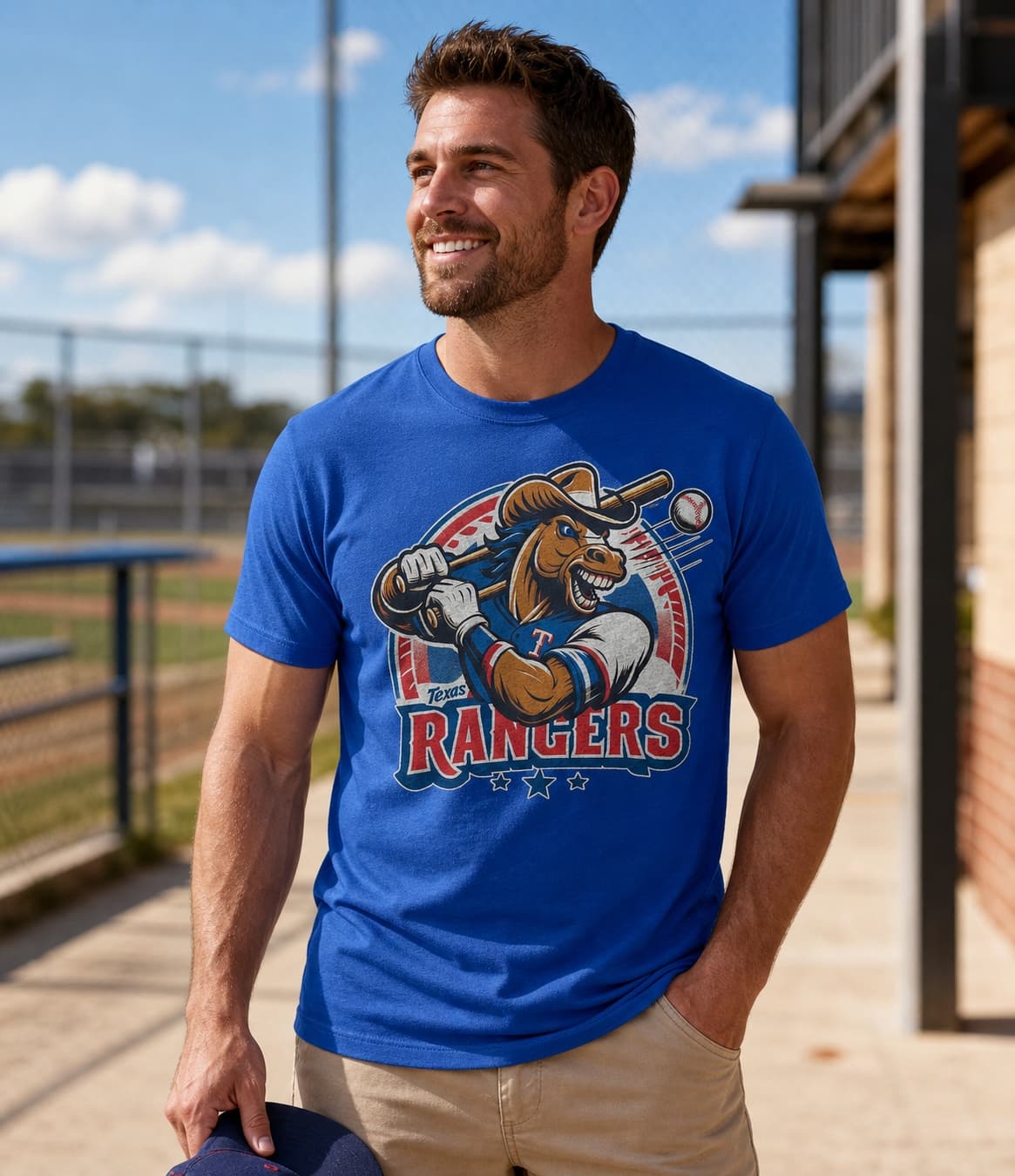 Texas Rangers Retro Baseball Mascot 1995 Artwork Shirt