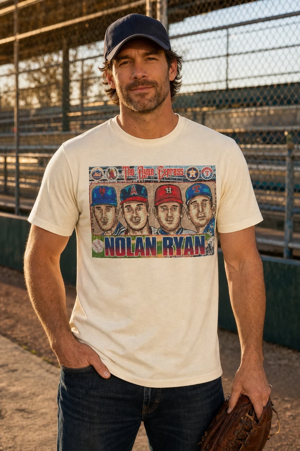 Texas Rangers Retro Nolan Ryan Baseball 1989 Artwork Shirt