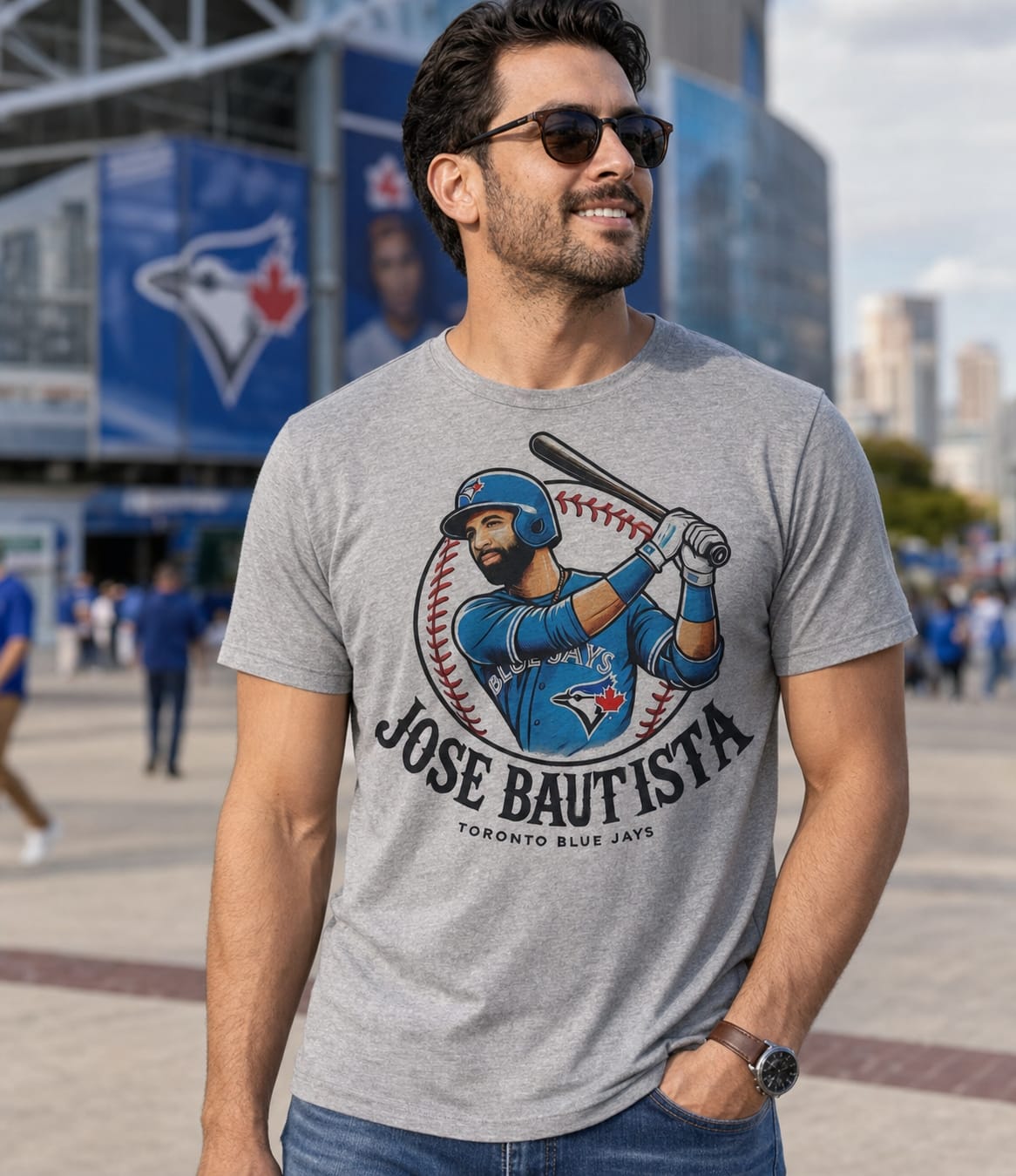 Toronto Blue Jays Jose Bautista Exclusive Retro Baseball Artwork Shirt