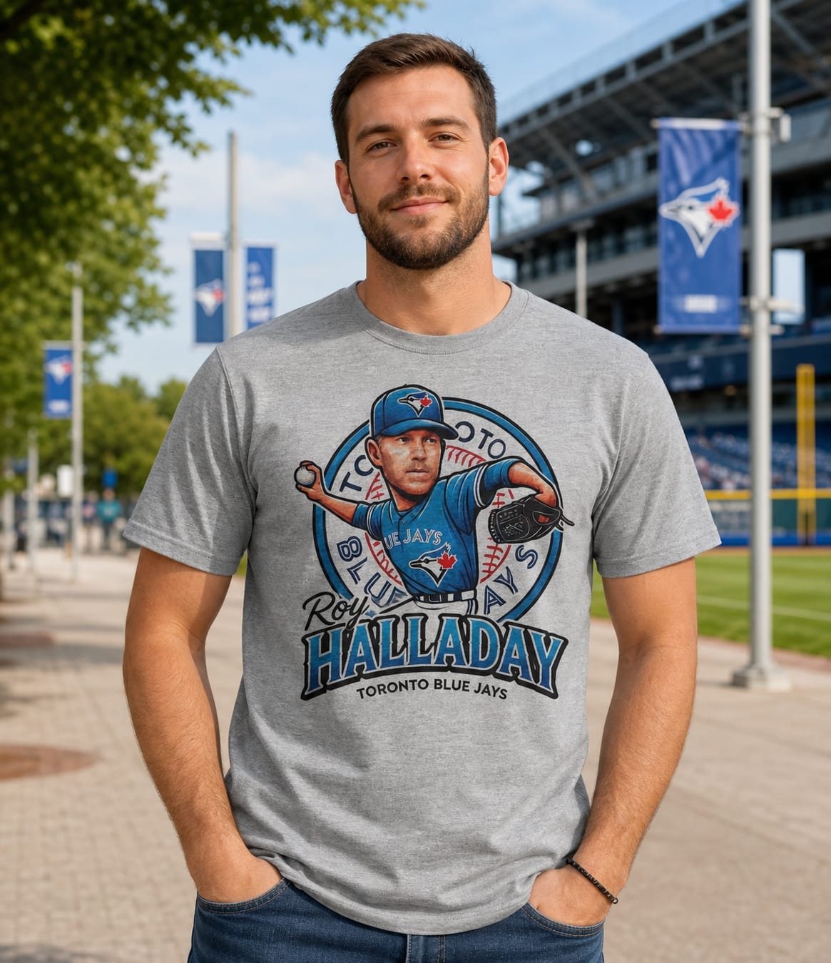 Toronto Blue Jays Roy Halladay Exclusive Retro Baseball Artwork Shirt