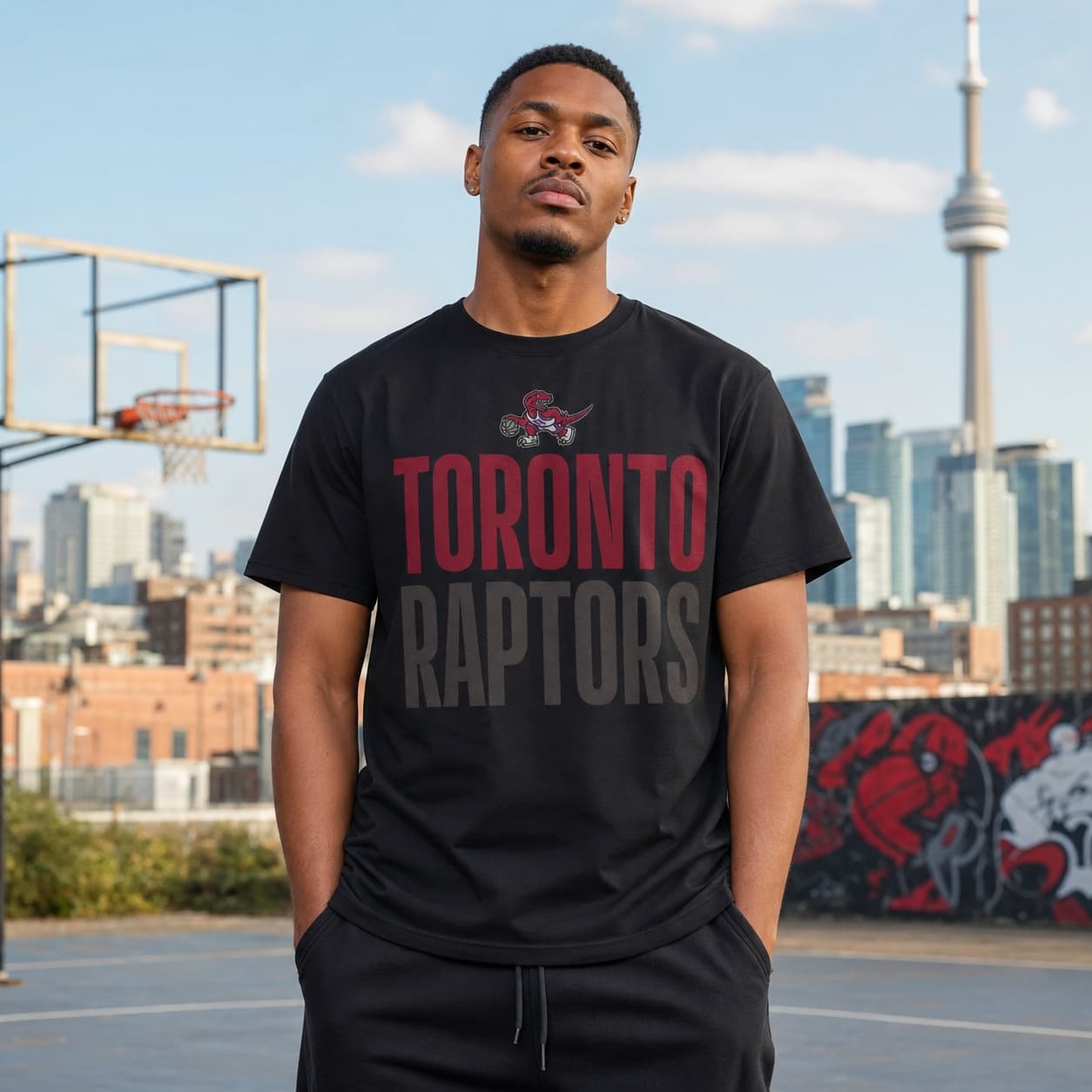 Toronto Raptors Retro Basketball Bold Shirt