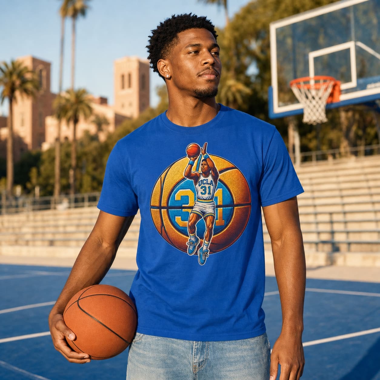 UCLA Bruins Reggie Miller Exclusive Retro March Madness Basketball Shirt