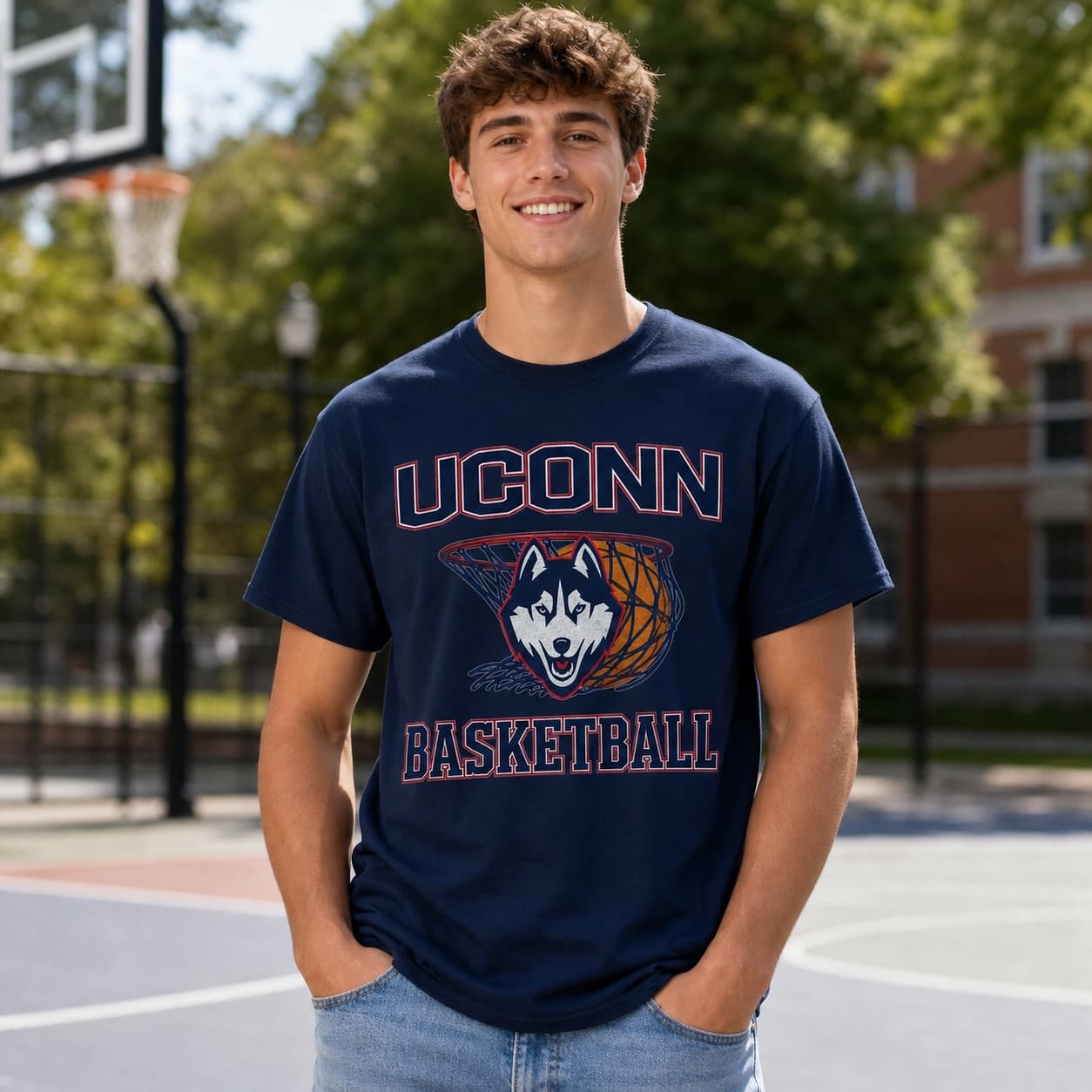 UConn Huskies Vintage Basketball T-Shirt