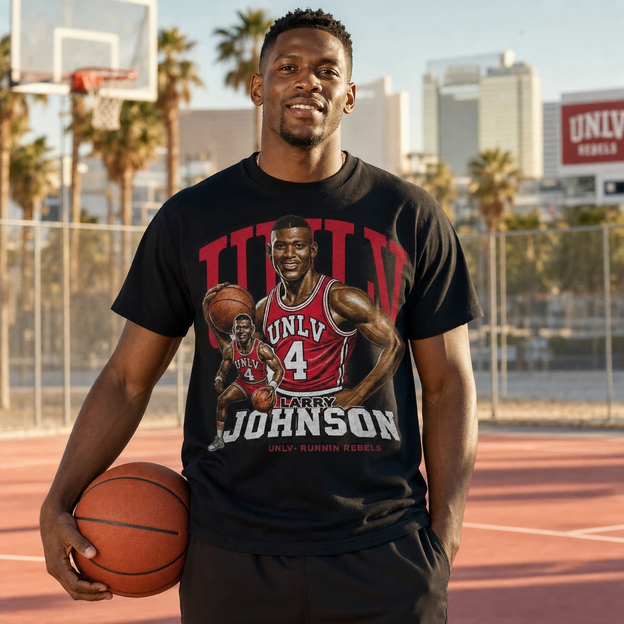 UNLV Runnin’ Rebels Larry Johnson Exclusive Retro Basketball 1989 Shirt
