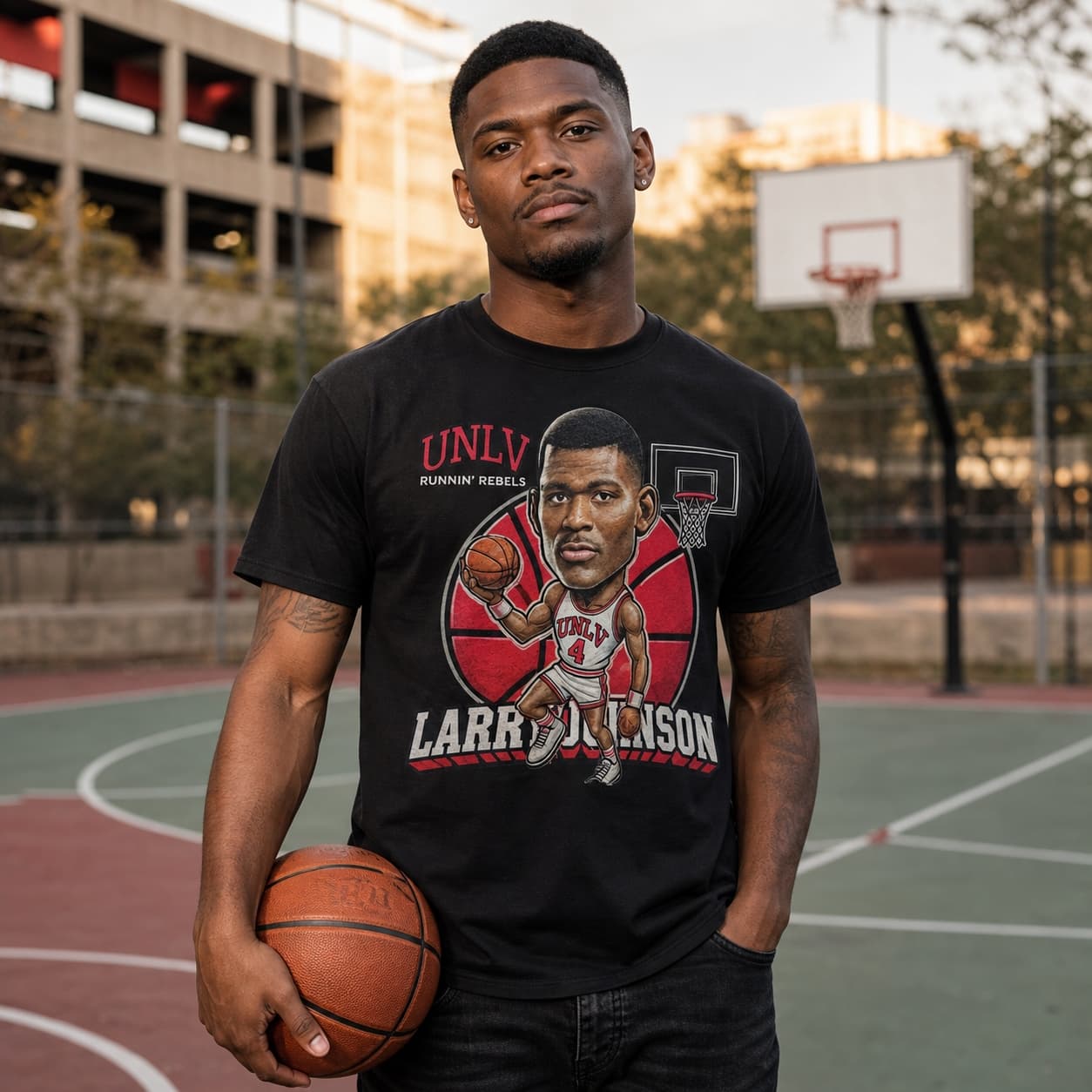 UNLV Runnin’ Rebels Larry Johnson Exclusive Retro Basketball 1990 Shirt
