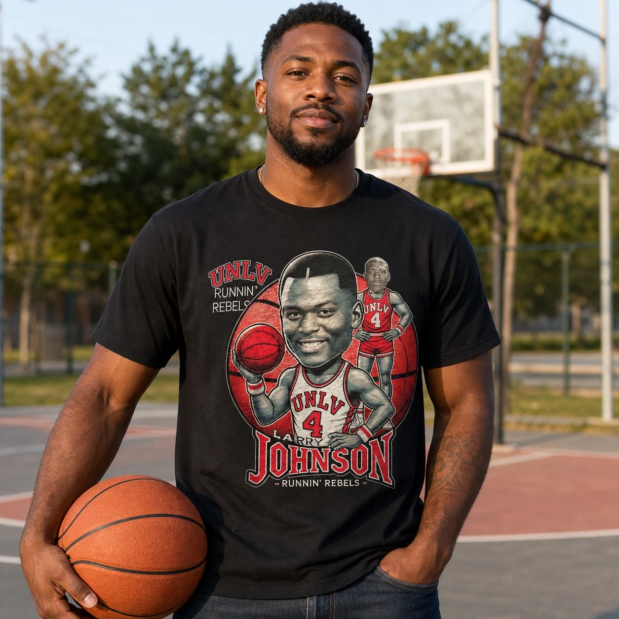 UNLV Runnin’ Rebels Larry Johnson Exclusive Retro Basketball 1991 Shirt