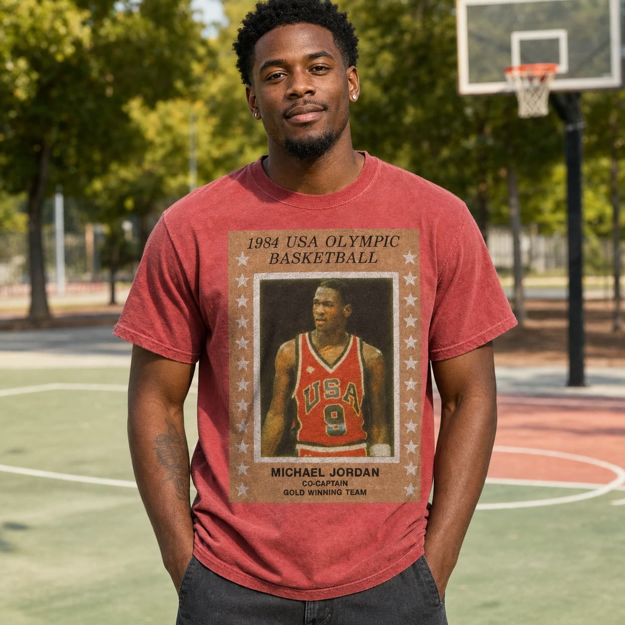 USA Olympics Classic Retro Jordan Basketball 1984 Shirt