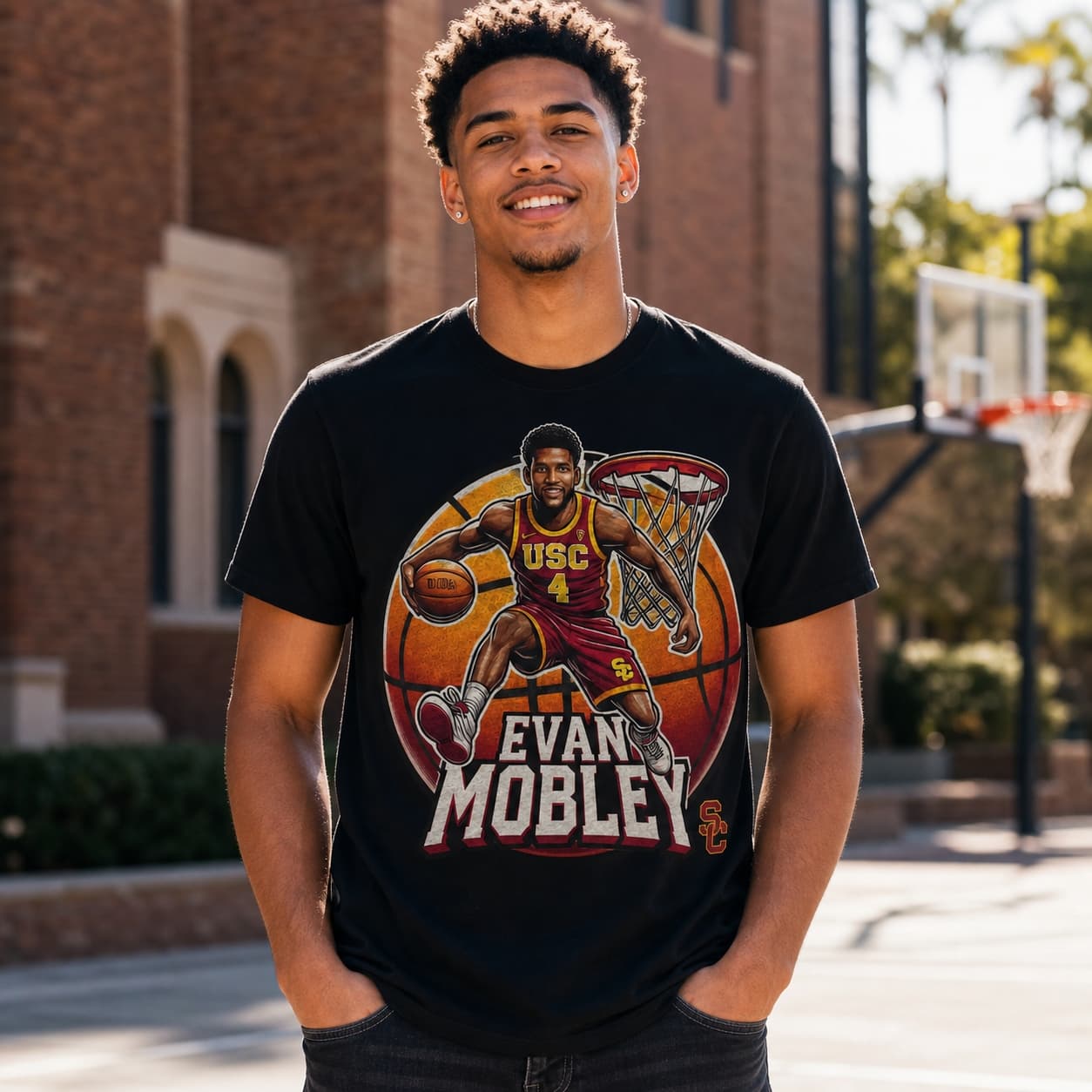 USC Trojans Evan Mobley Exclusive Retro March Madness Basketball Shirt