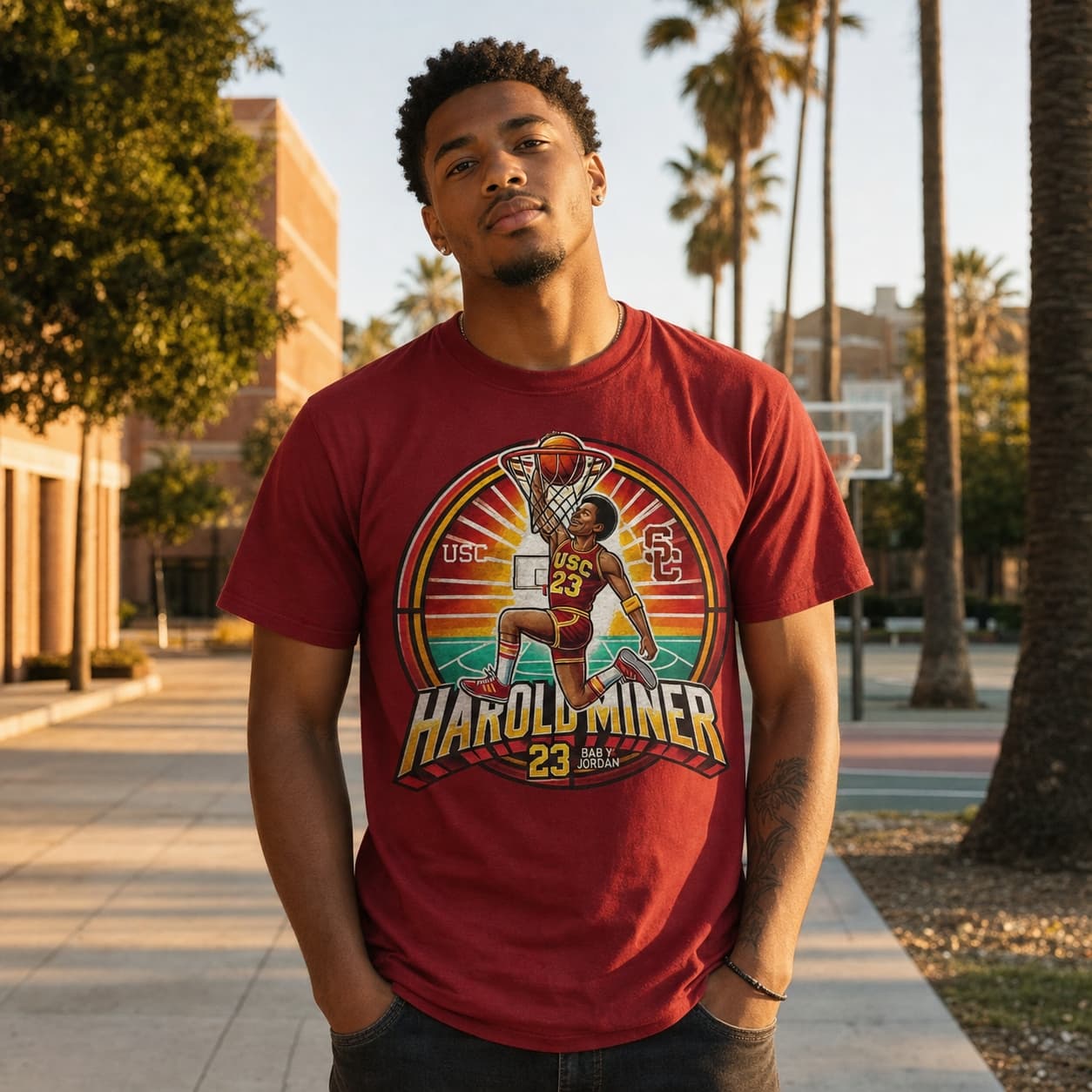 USC Trojans Harold Miner Exclusive Retro March Madness Basketball Shirt