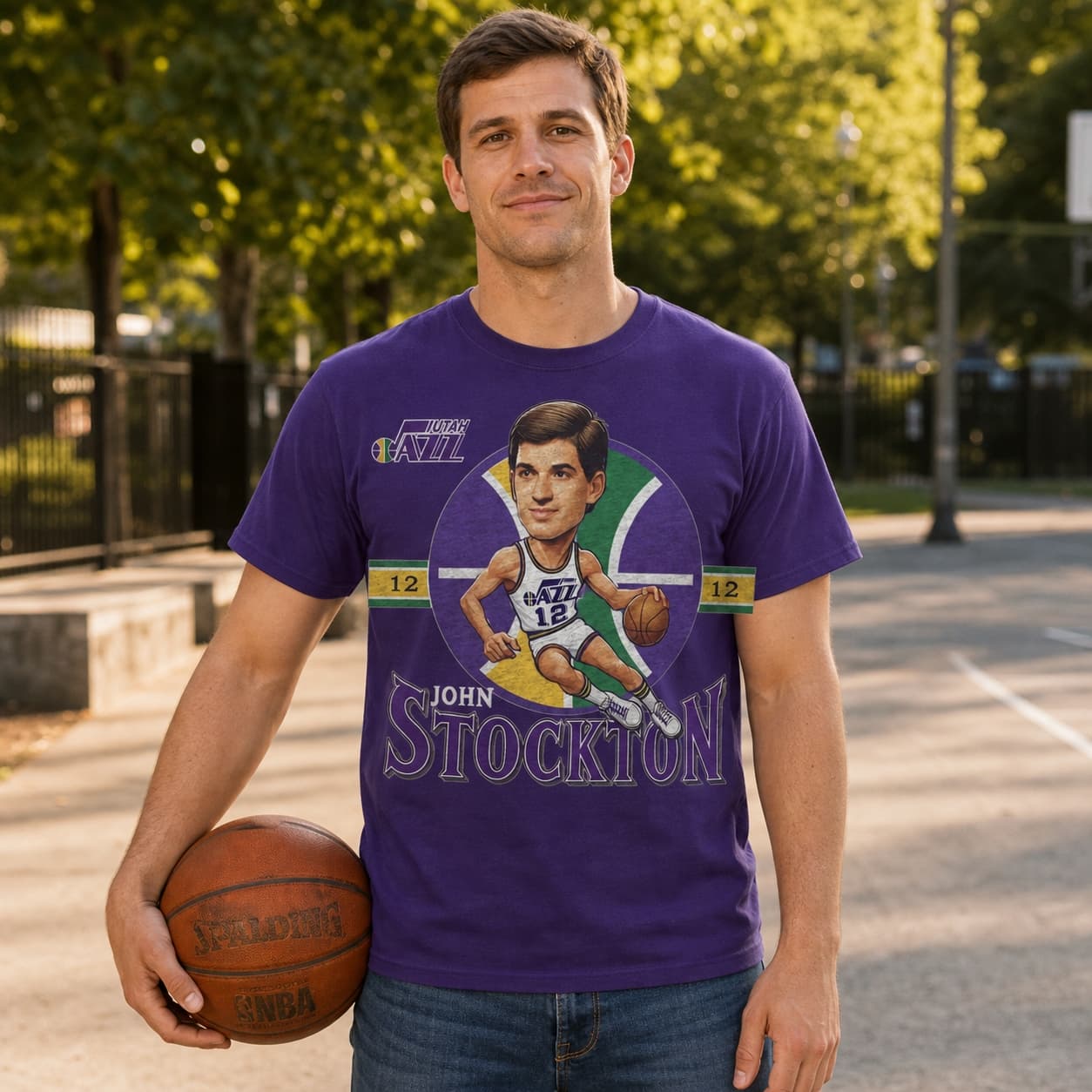 Utah Jazz John Stockton Exclusive Retro Basketball 1988 Shirt